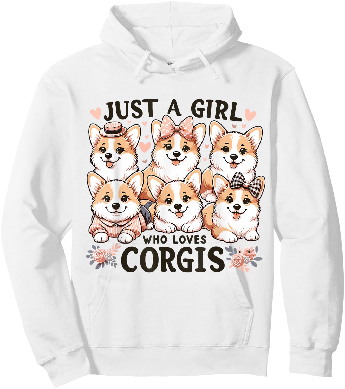 Just a Girl who Loves Corgis Hoodie - Hoodie | White