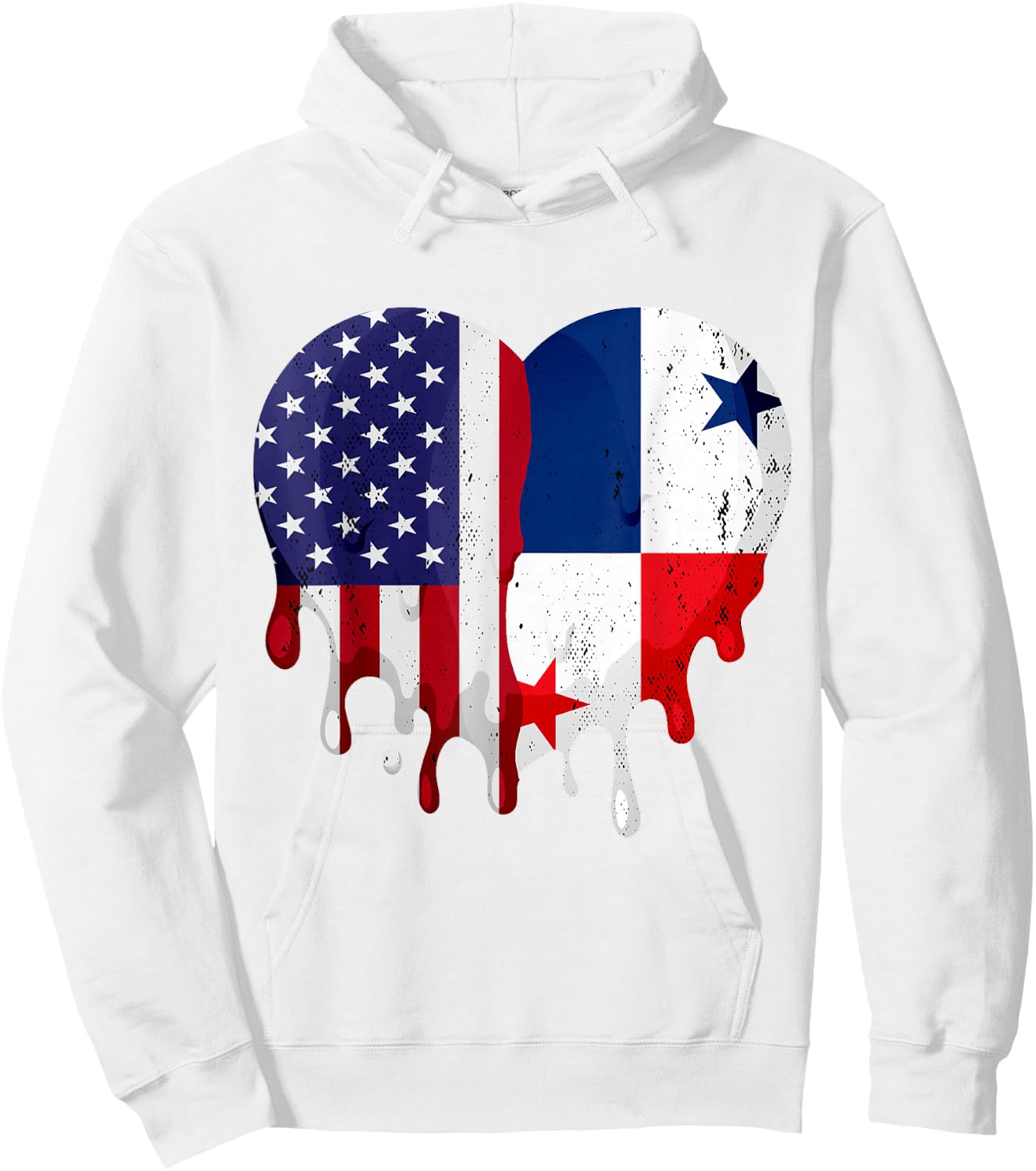 American Panamanian Hispanic Heritage Month Panama Heart Hoodie - Hoodie | White