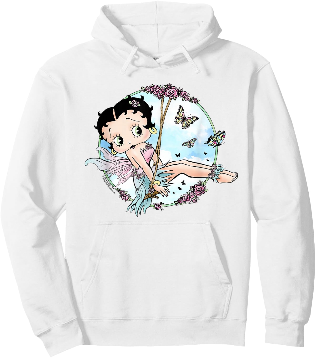 Betty Boop Flower Swing Fairy Hoodie - Hoodie | White