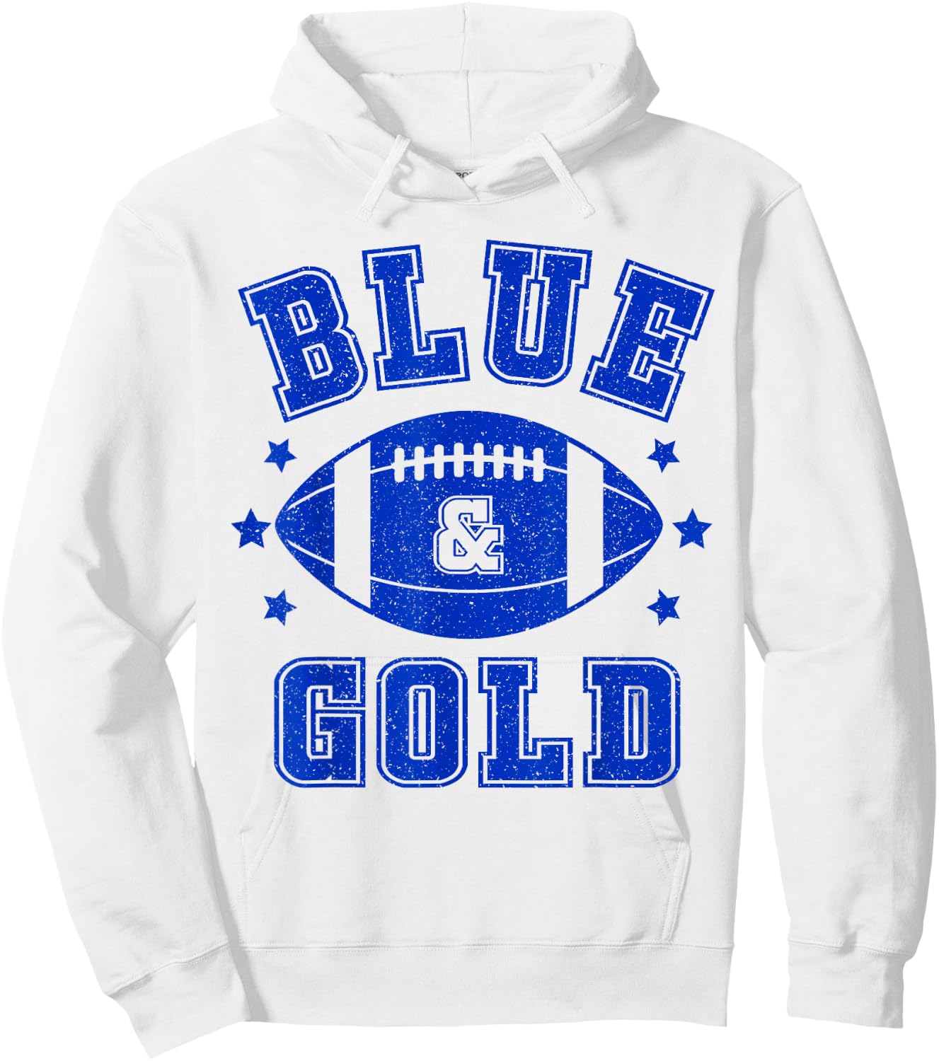 On Gameday Football We Wear Blue And Gold School Spirit Hoodie - Hoodie | White