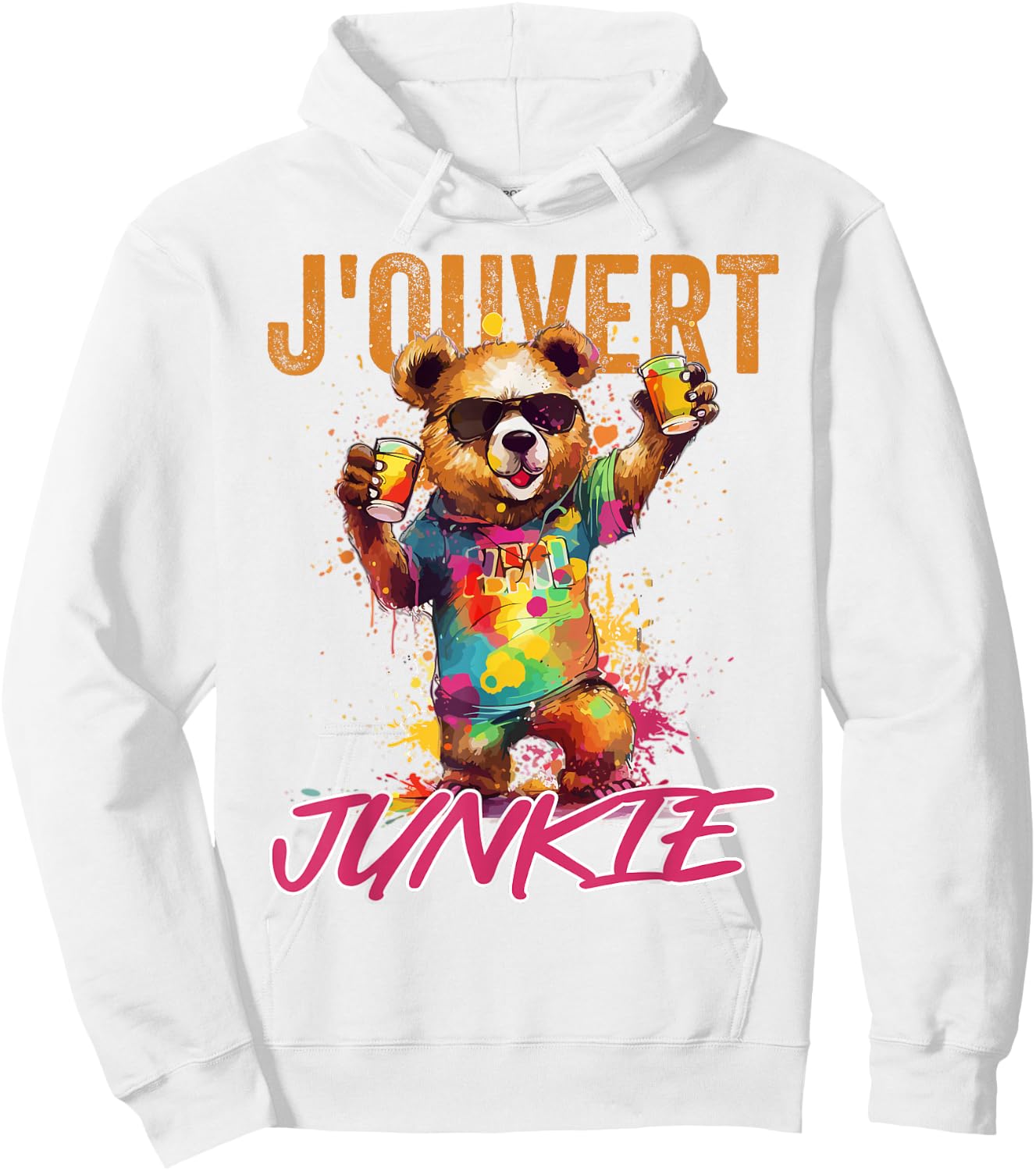 J'Ouvert Junkie, Soca Fans, Caribbean Carnival Party, Men Hoodie - Hoodie | White
