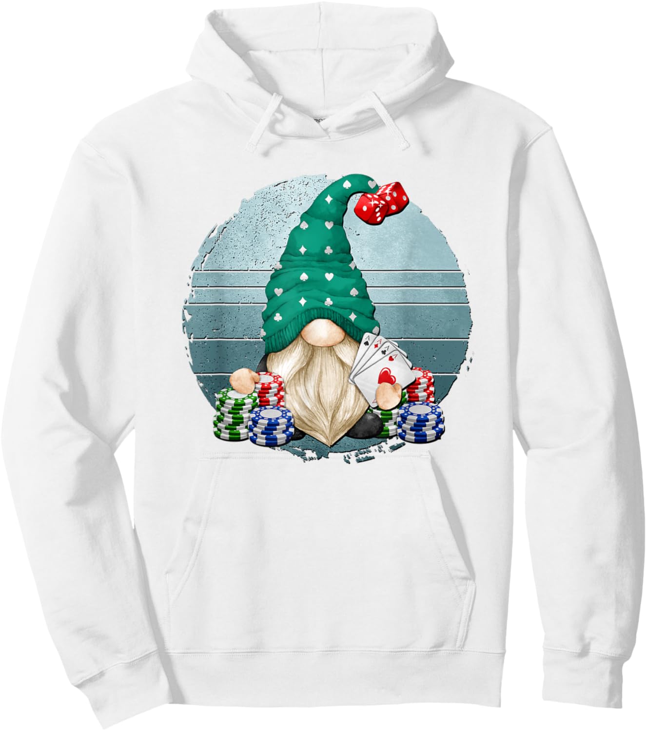 Funny Casino Gnome Las Vegas Trip Vintage Graphic Hoodie - Hoodie | White