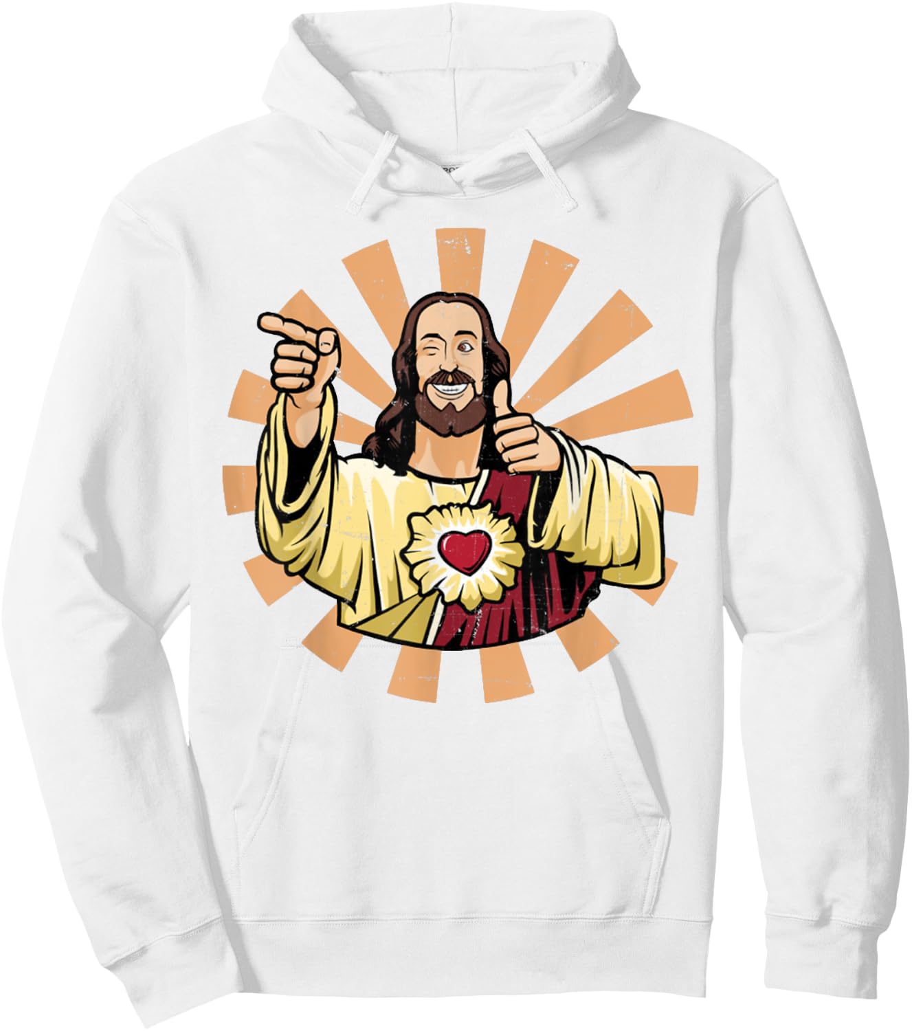 Vintage Buddy Christ Hoodie - Hoodie | White