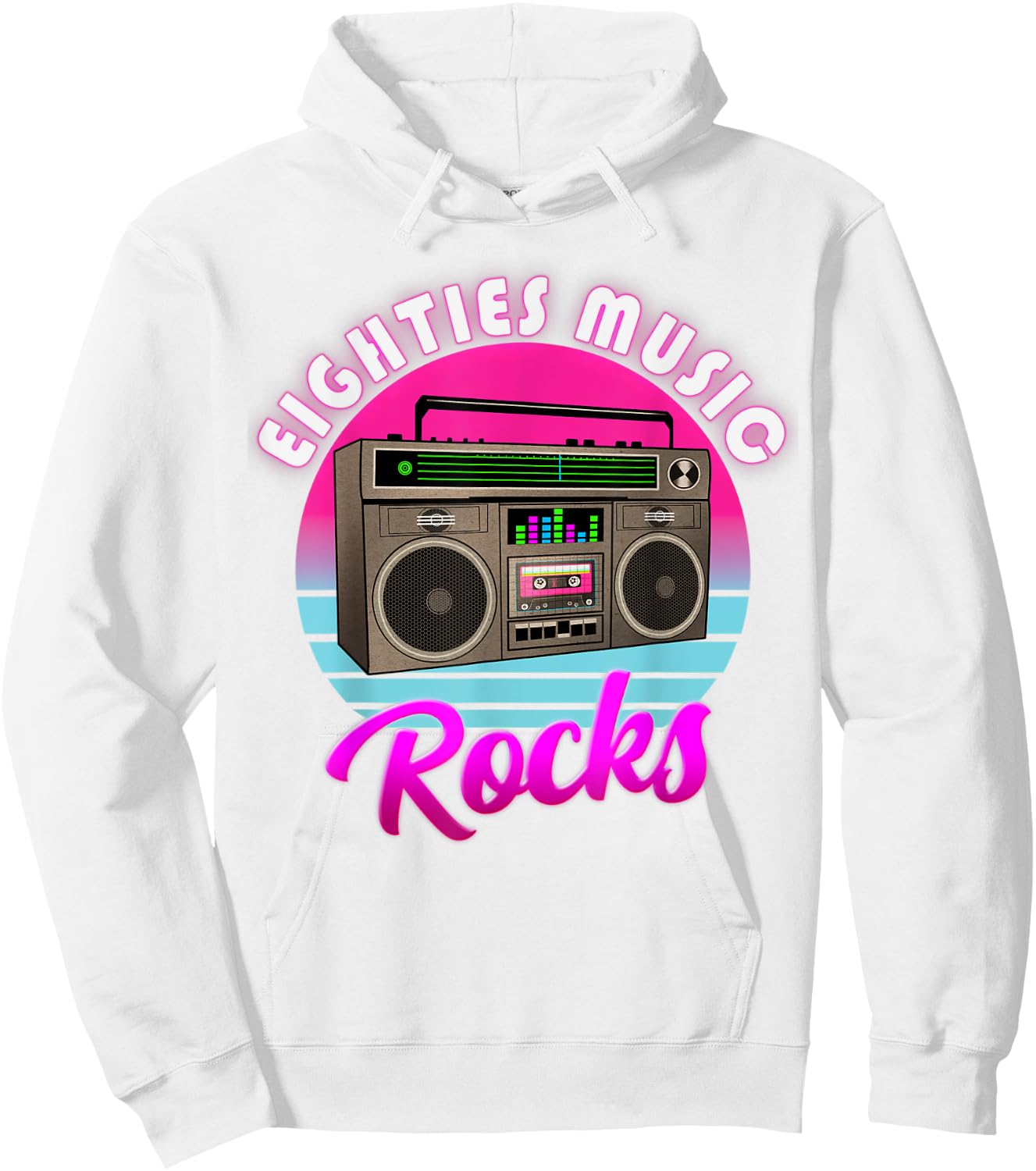 Retro Vintage 80's Music Rocks Eighties Music Rocks Hoodie - Hoodie | White
