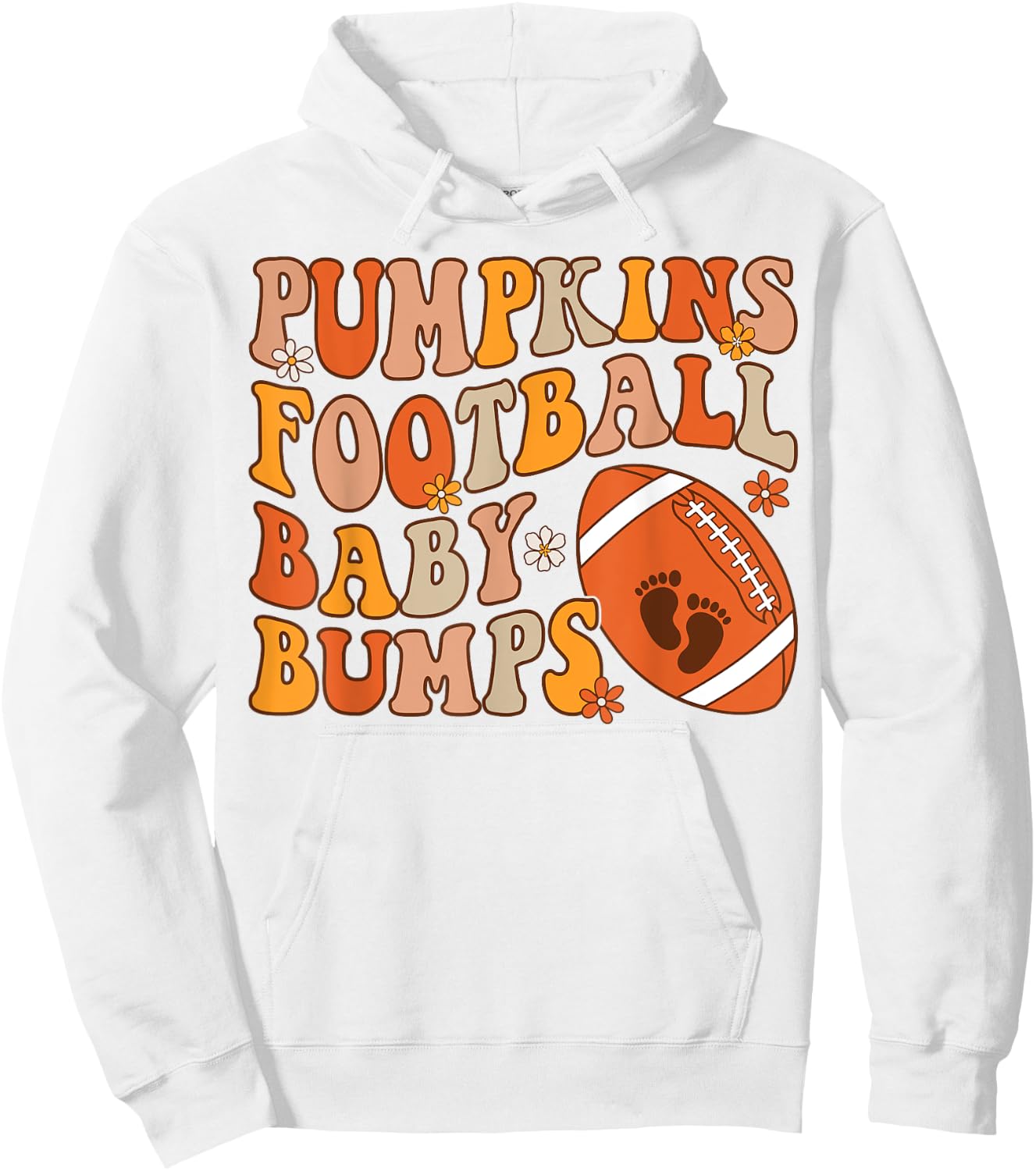 Pumpkins Football Baby Bumps Pregnancy Announcement Fall Hoodie - Hoodie | White