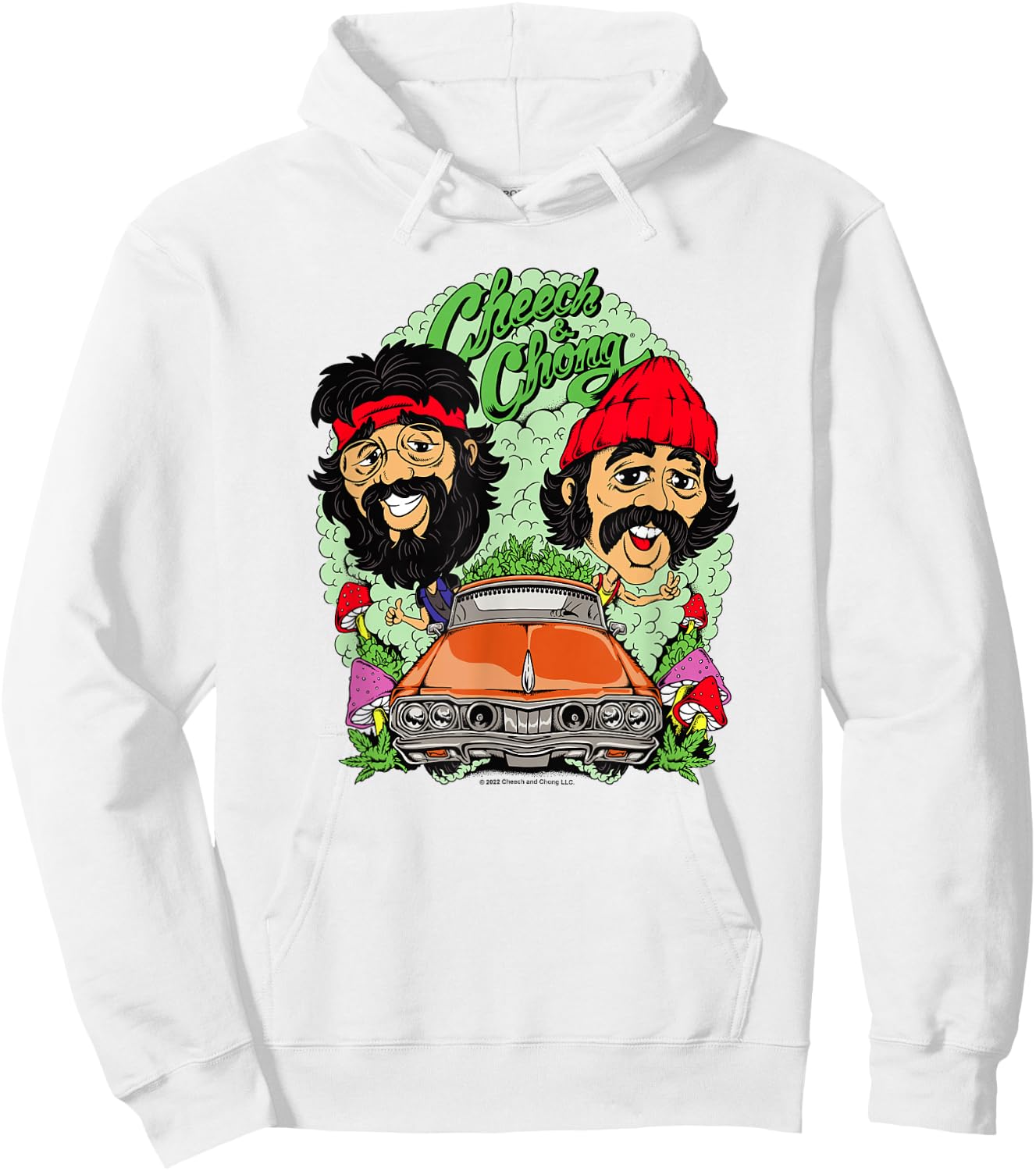 Cheech & Chong Driving Having A Trip Cartoon Style Hoodie - Hoodie | White