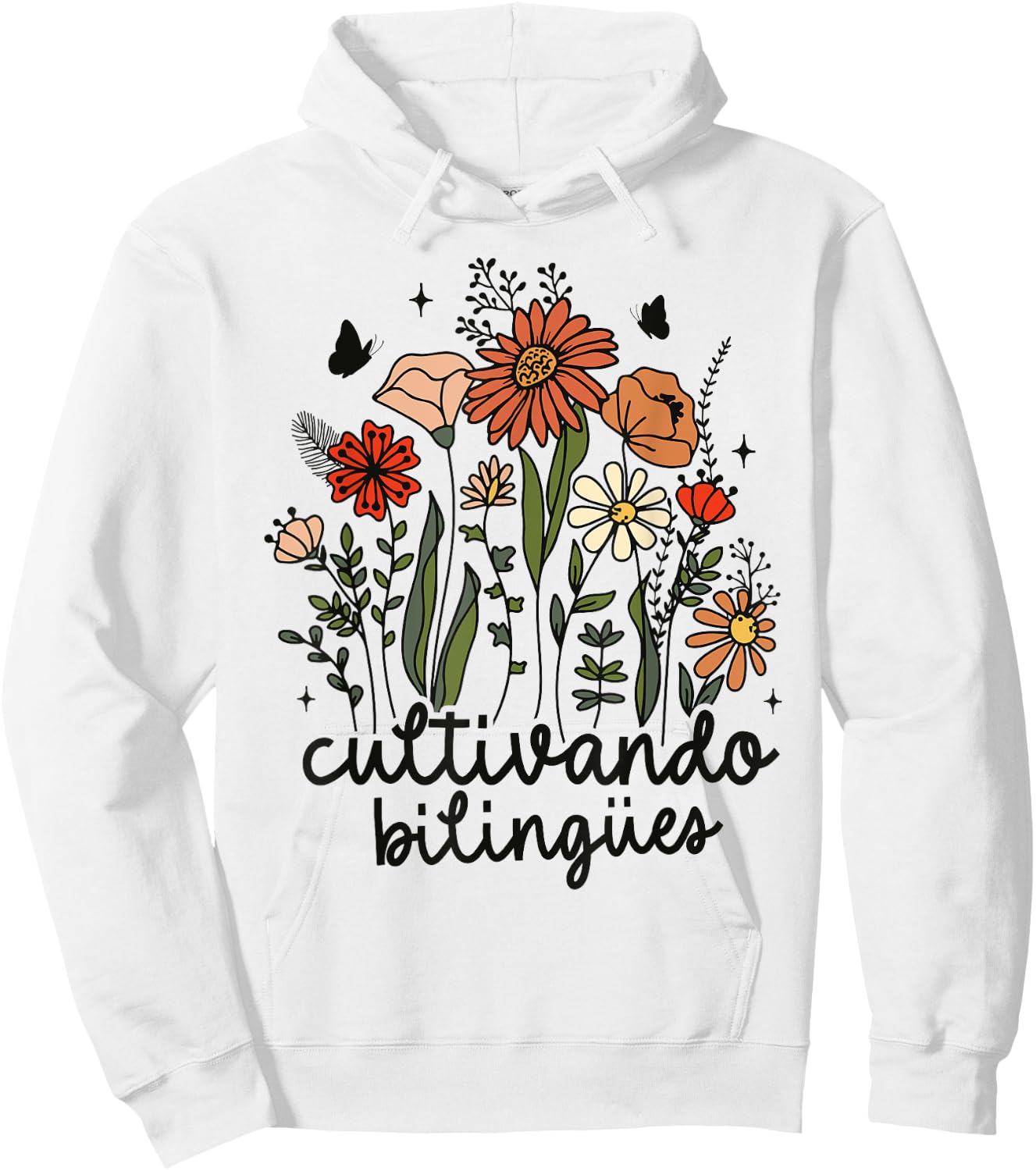 Cultivando Bilingues Dual Language Crew Bilingual Teacher Men Women Girls Kids Hoodie - Hoodie | White