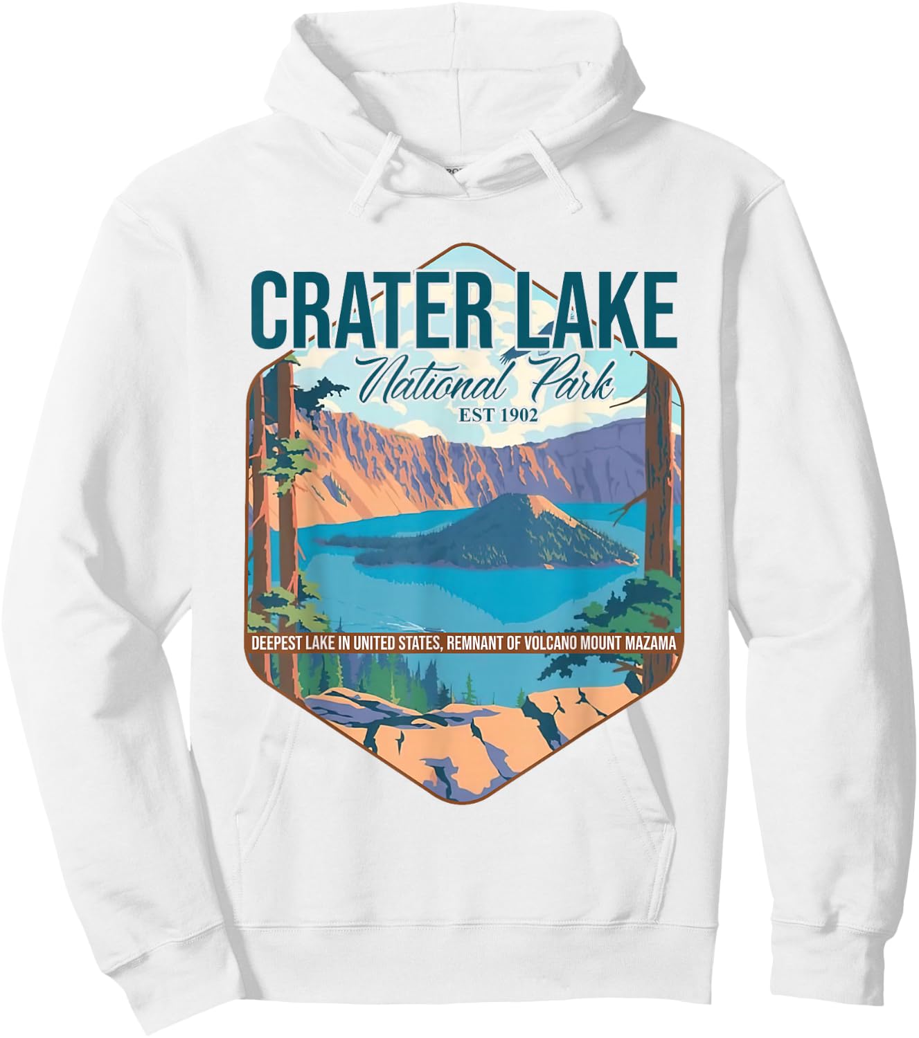 Camper Nature Lover Camping Hiking Crater Lake National Park Hoodie - Hoodie | White