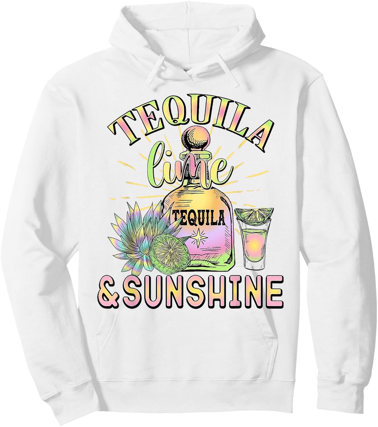 Tequila Lime And Sunshine Funny Beach Summer Vacation Travel Women Hoodie - Hoodie | White