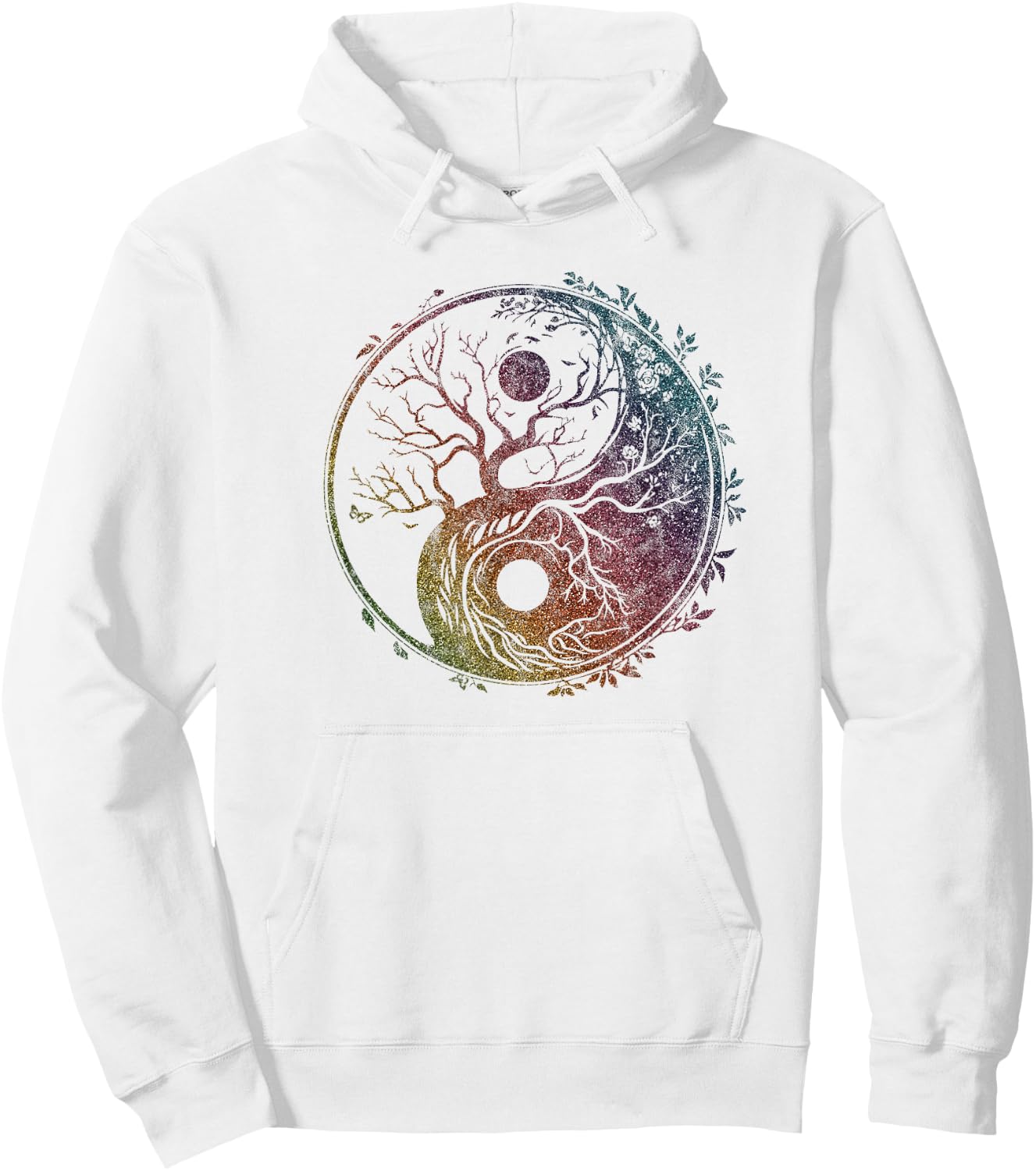 Yin Yang symbol, tree of life, Tai chi, Qigong, yoga, Taoism Hoodie - Hoodie | White