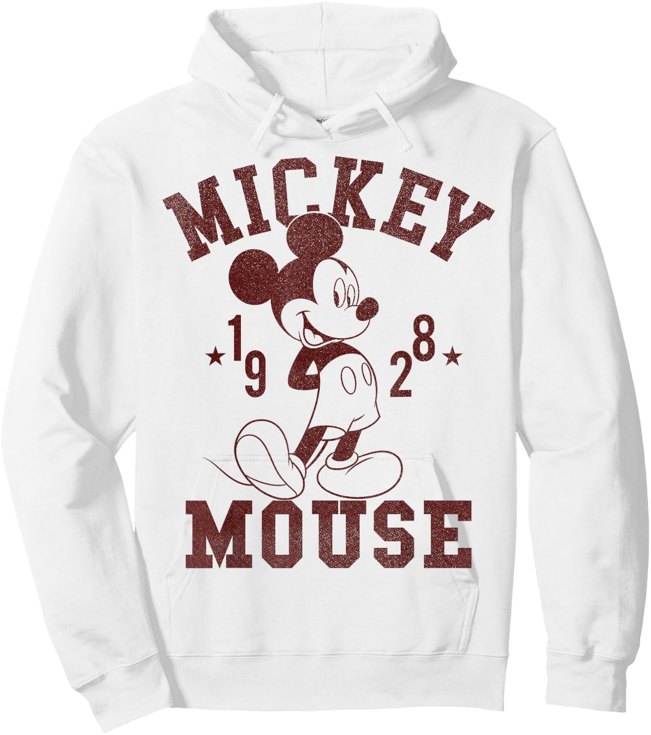 Mickey Mouse 1928 Maroon Portrait Hoodie - Hoodie | White