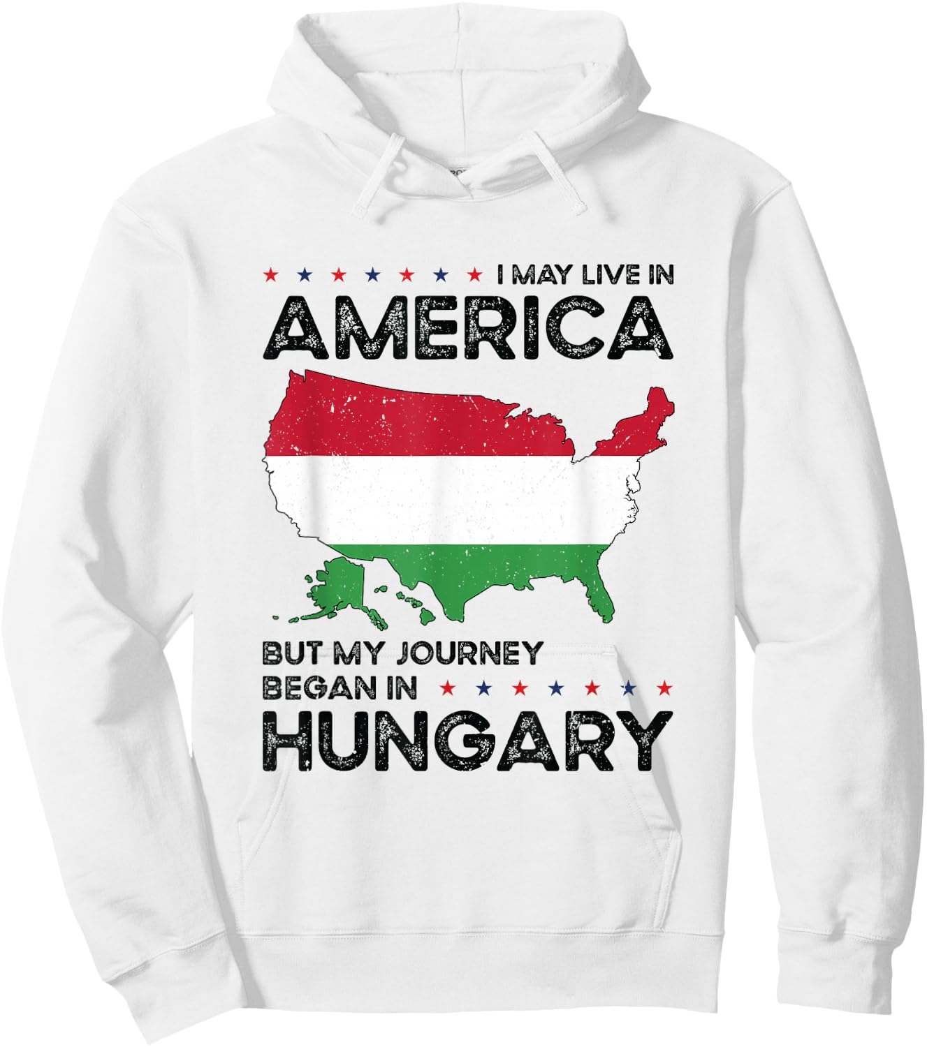 Hungarian American Patriot USA Grown Hungary US Flag Hoodie - Hoodie | White