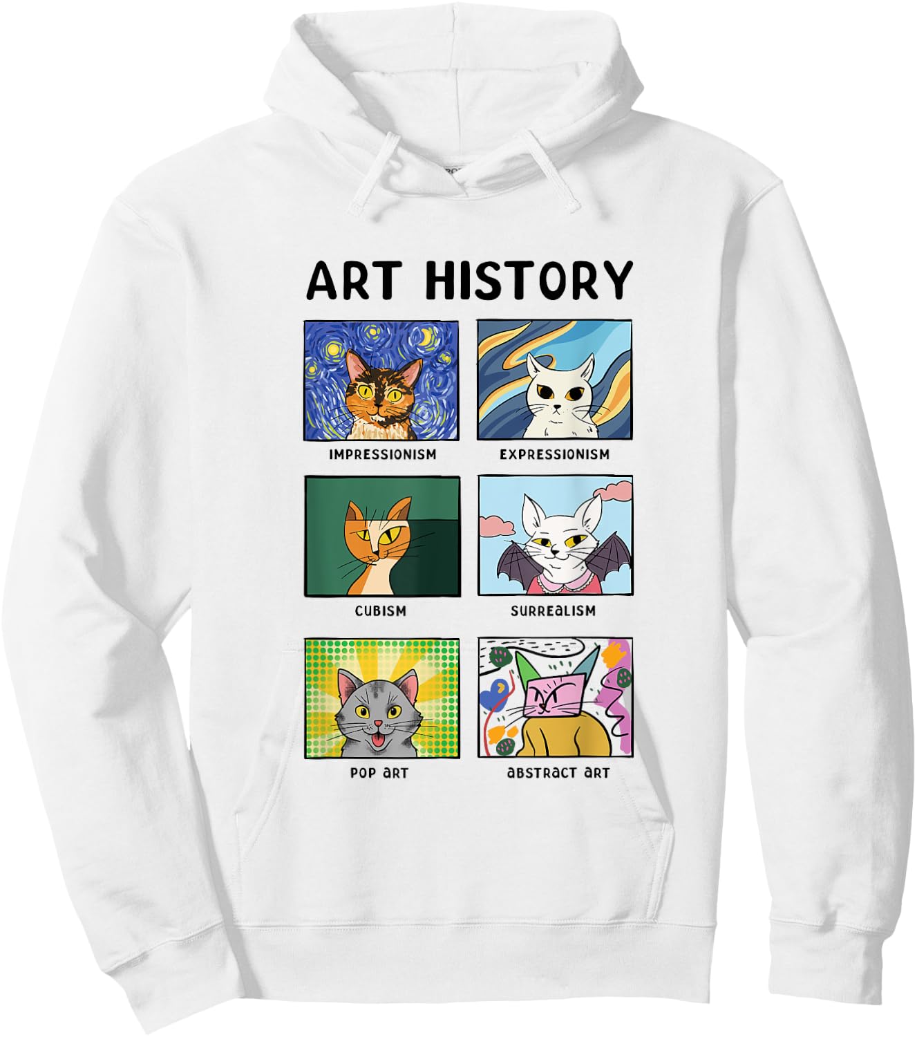 Art History Cats Fine Arts Cat for Art Collector Hoodie - Hoodie | White