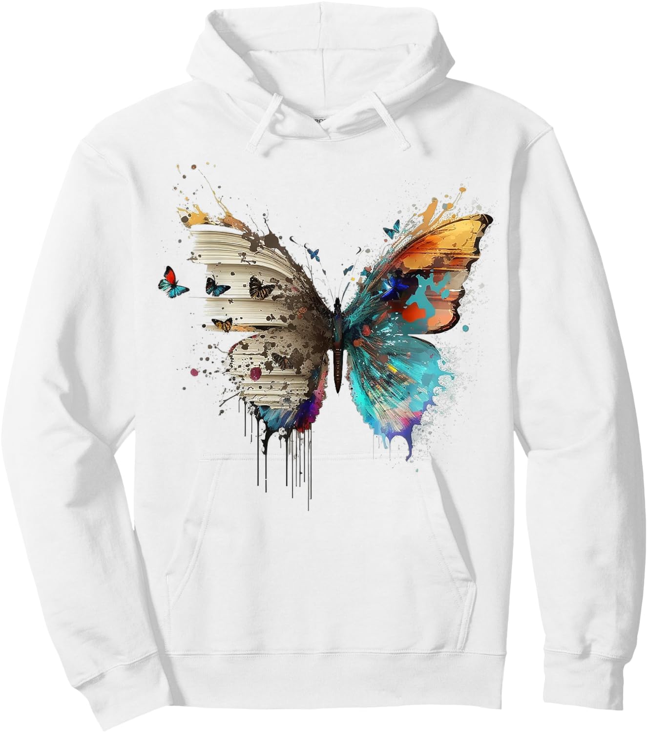 Art abstract butterfly animals book artwork Hoodie - Hoodie | White