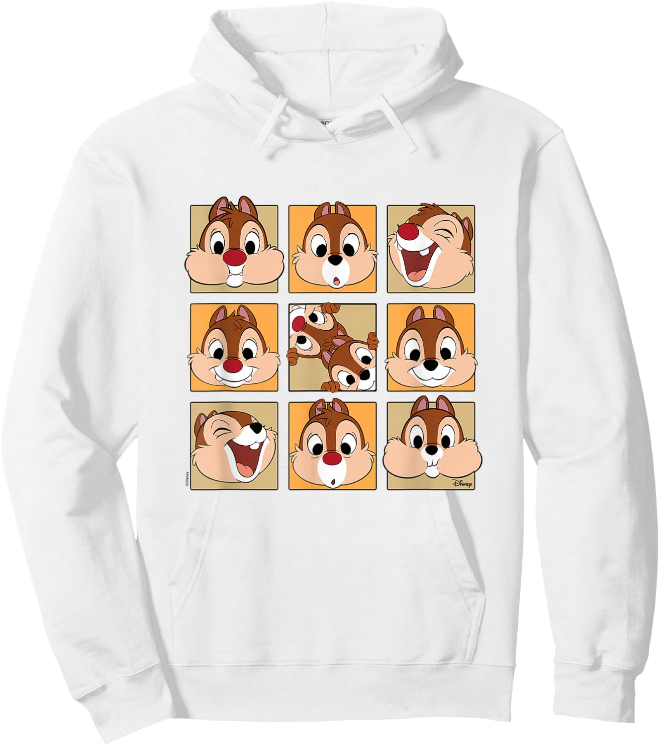 Chip 'N Dale Rescue Rangers - Chip & Dale Face Grid Hoodie - Hoodie | White