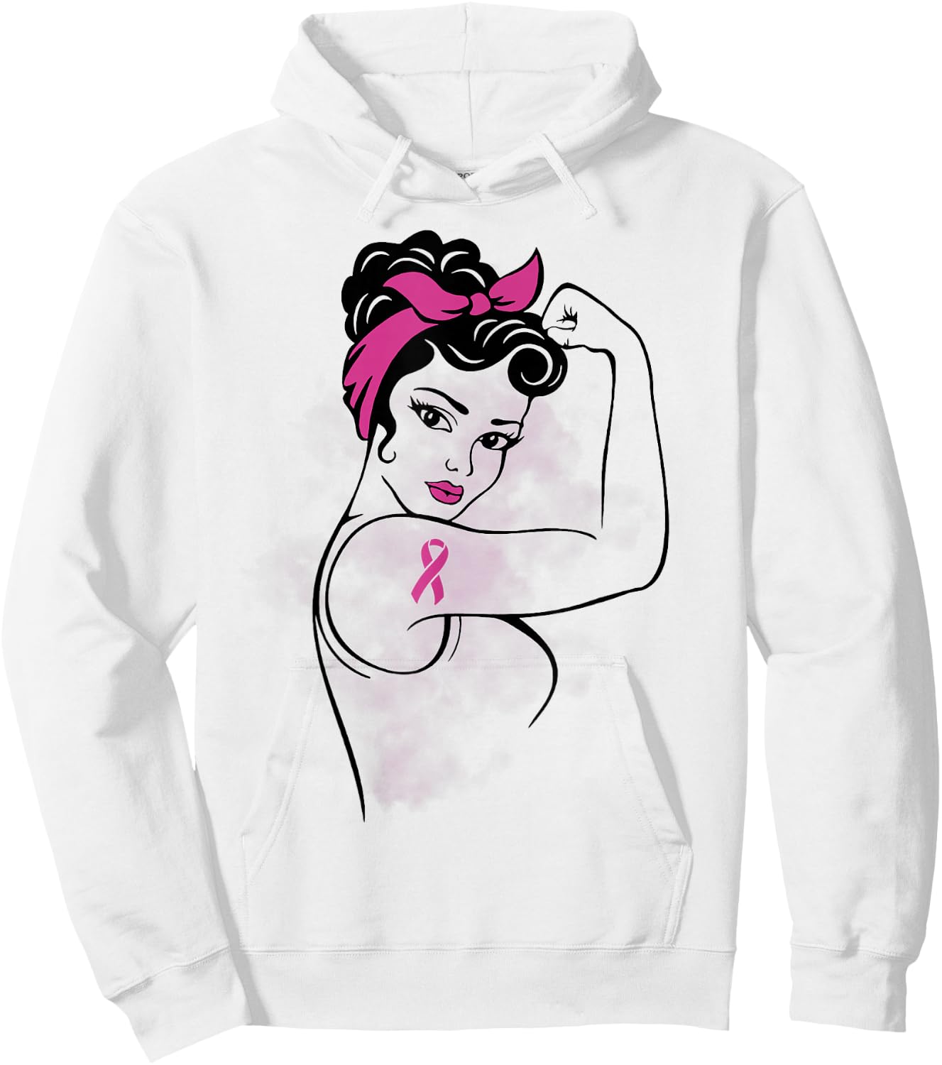 Fight Like a Hero Breast Cancer Awareness Hope Pink Ribbon Hoodie - Hoodie | White