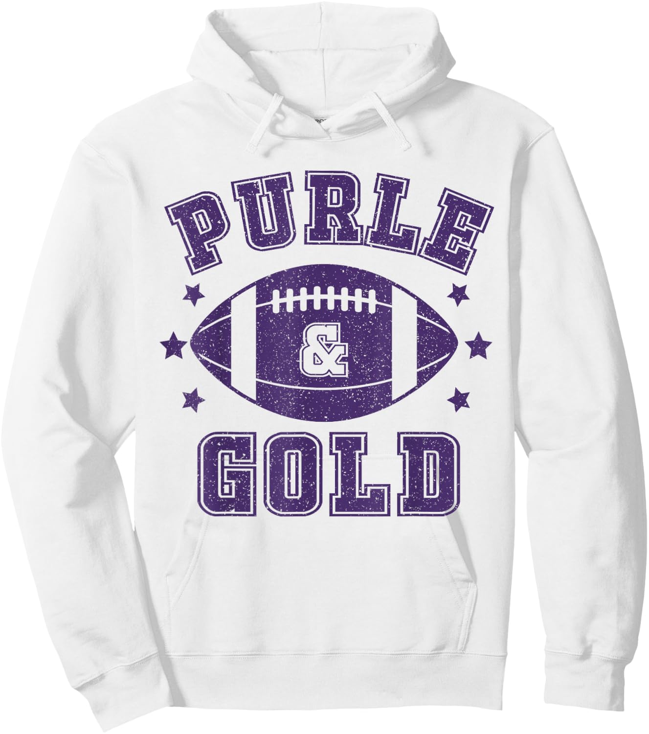 On Gameday Football We Wear Purple and Gold School Spirit Hoodie - Hoodie | White