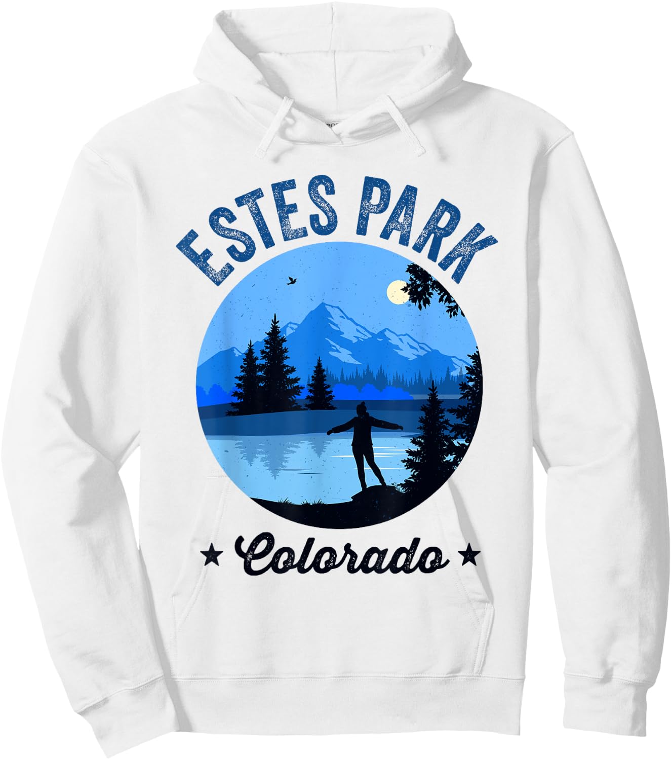 Estes Park Retro Vintage Lake Estes Park Colorado Hoodie - Hoodie | White