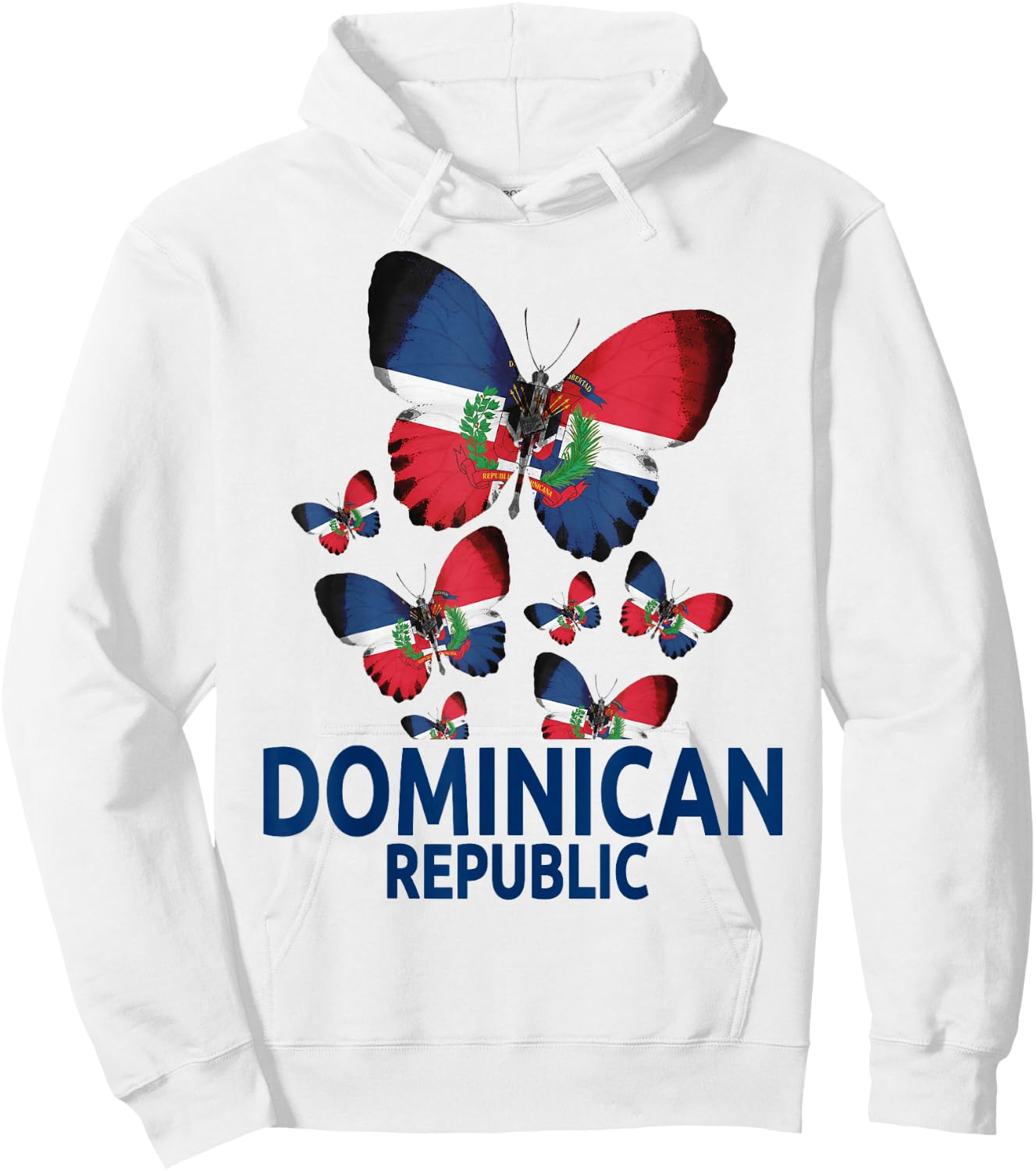 Republica Dominicana Butterfly & Dominican Flag Hoodie - Hoodie | White