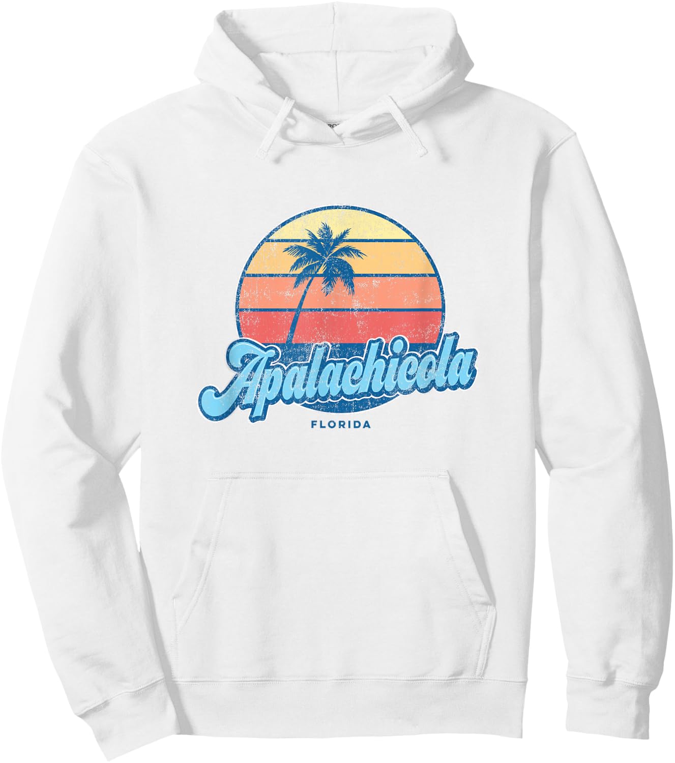 Vintage Apalachicola Florida FL Classic 70s Retro Surfer Hoodie - Hoodie | White