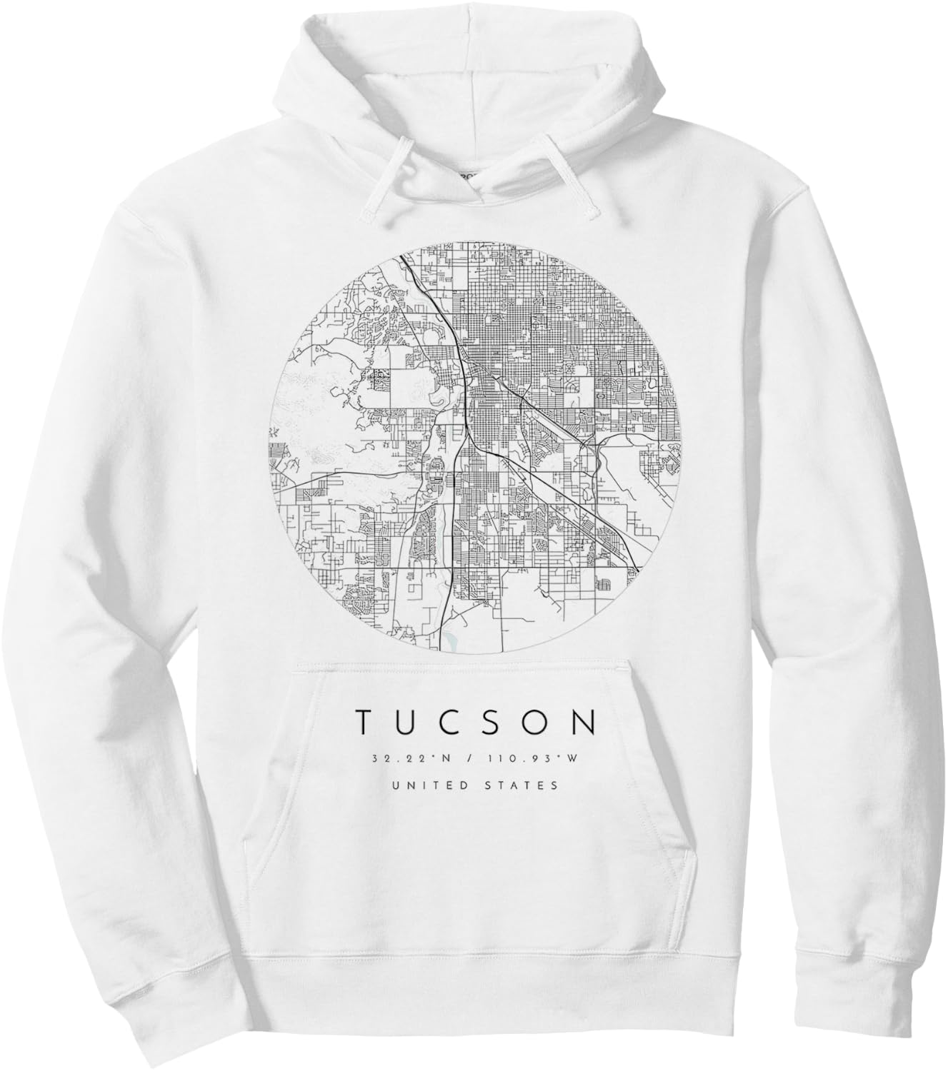 Tucson Arizona Coordinates map hometown Hoodie - Hoodie | White