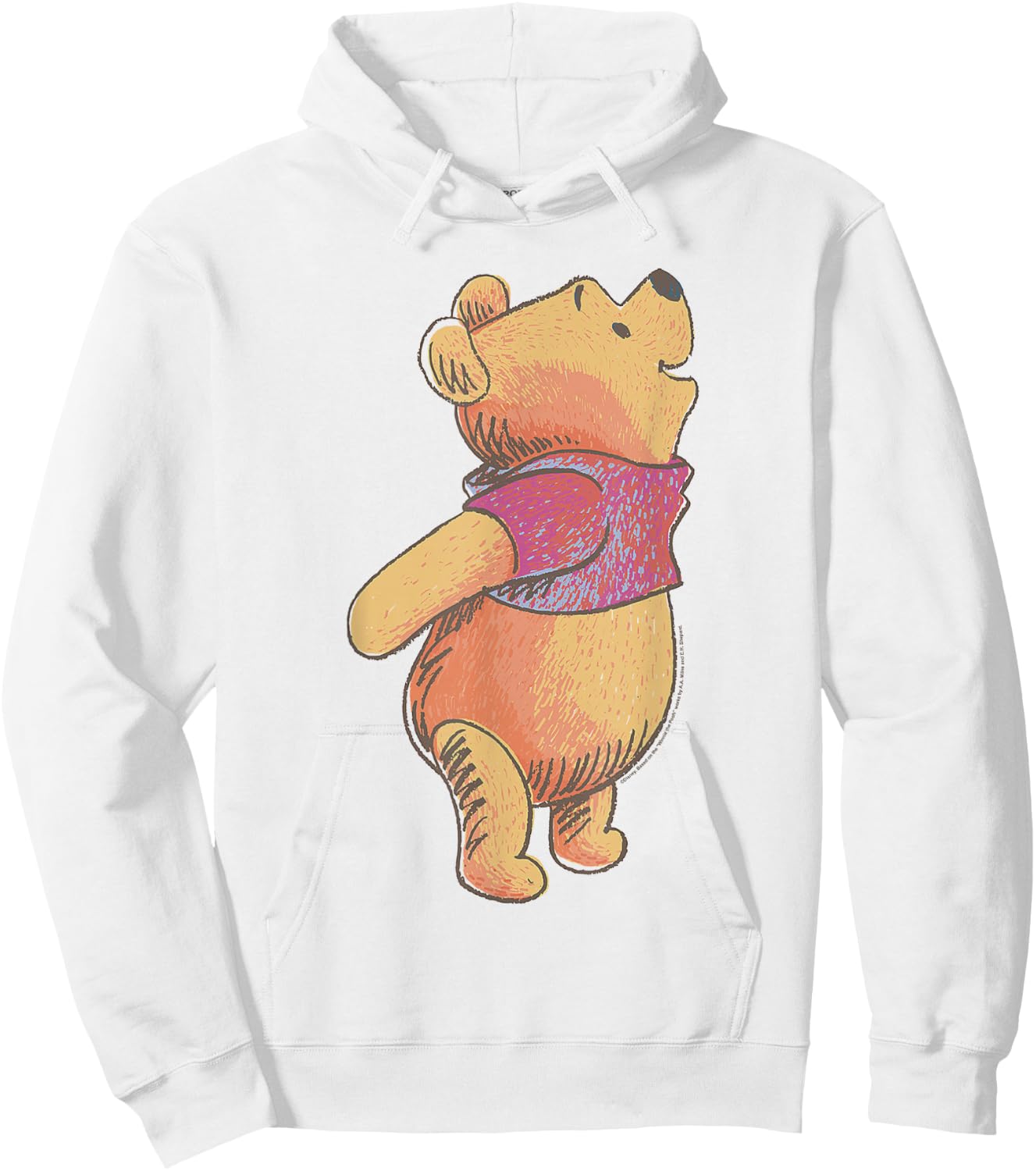 Disney Winnie The Pooh Looking Upwards With Joy Portrait Hoodie - Hoodie | White