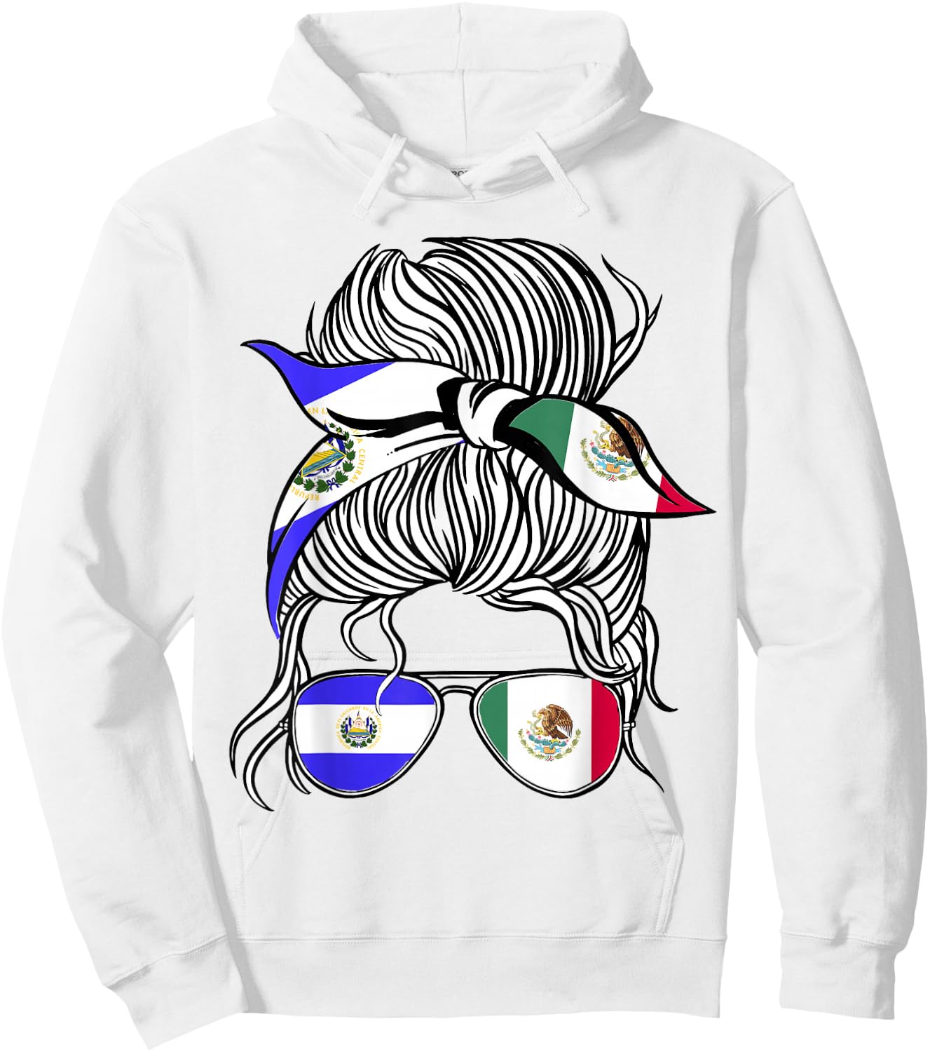 El Salvador Flag Mexico Grown Women Girl Country Hoodie - Hoodie | White