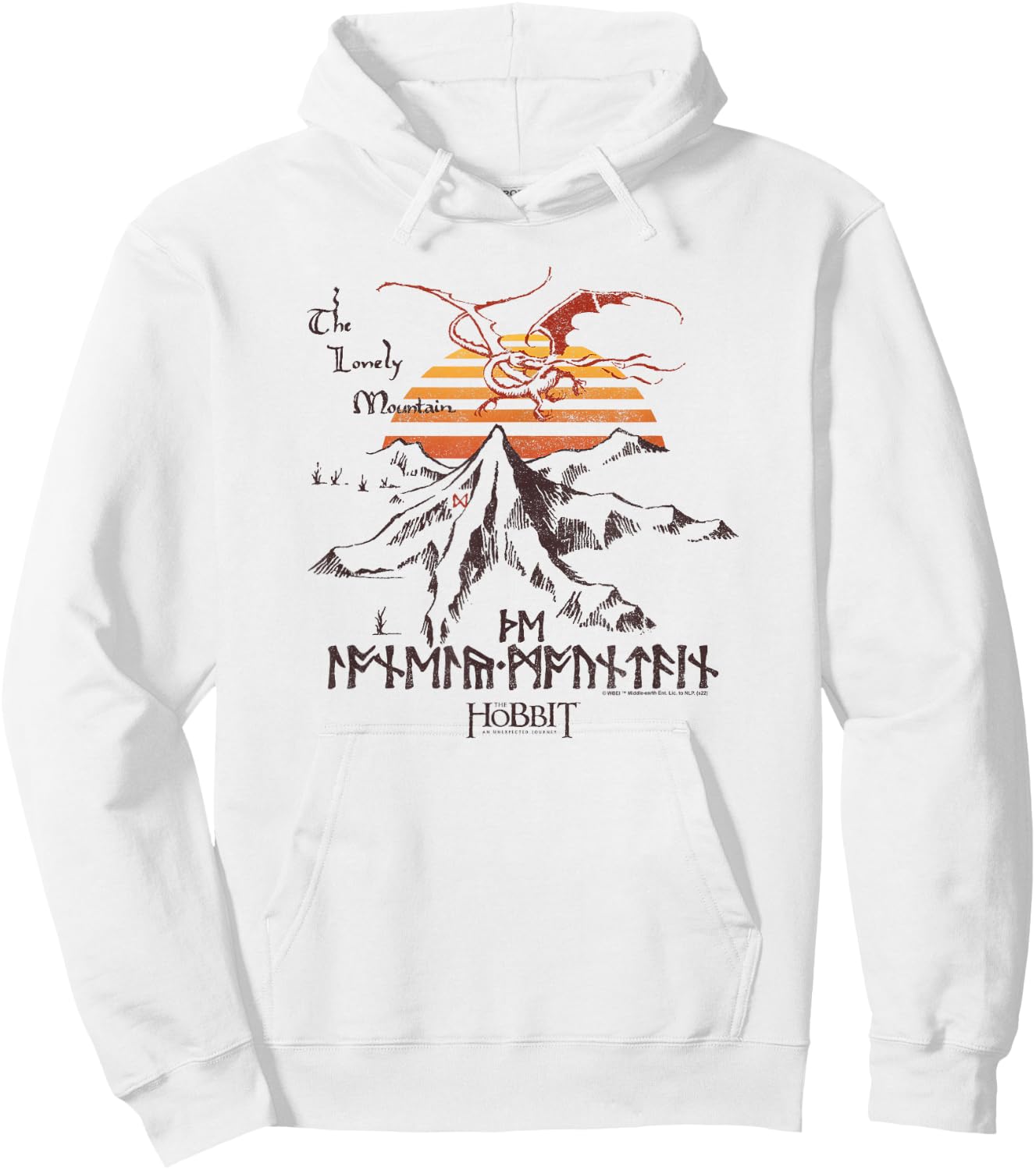 The Hobbit The Lonely Mountain Dragon Sunset Hoodie - Hoodie | White