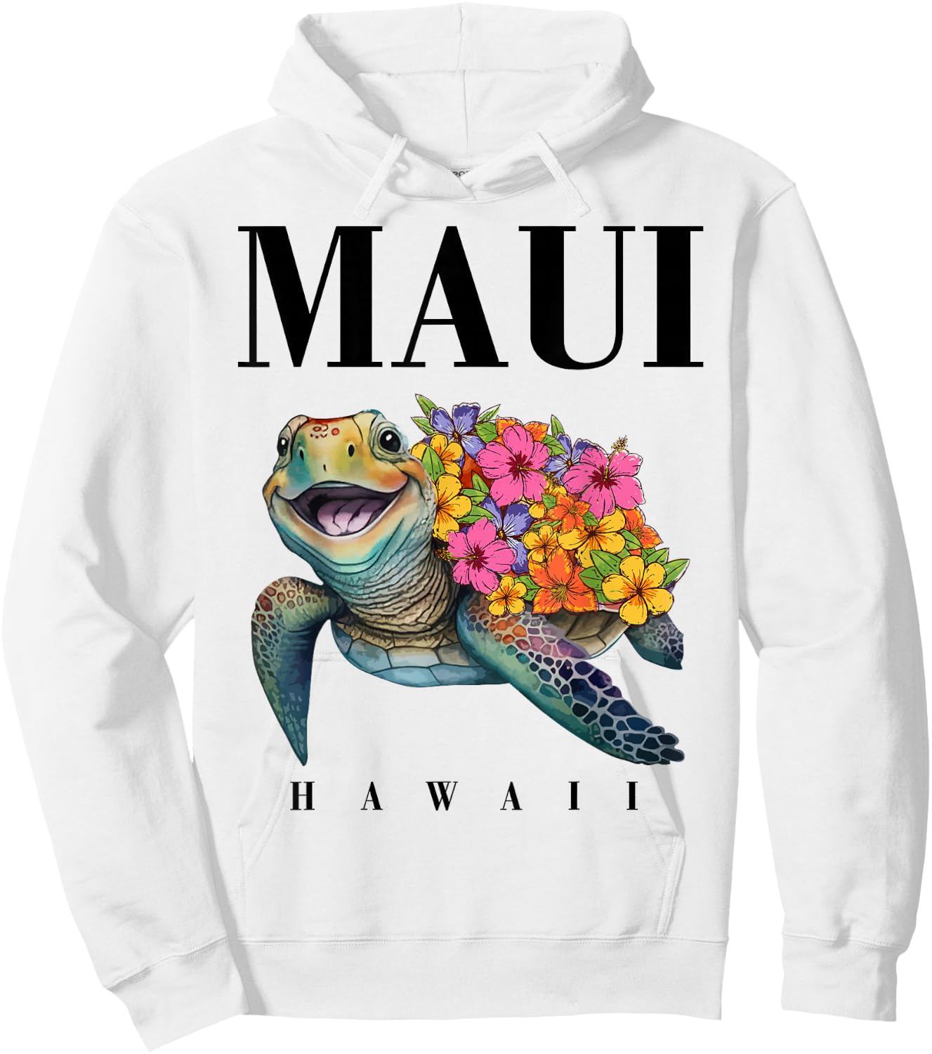 Maui Hawaii T Shirt Girl Women Kids Sea Turtle Hawaiian Hoodie - Hoodie | White