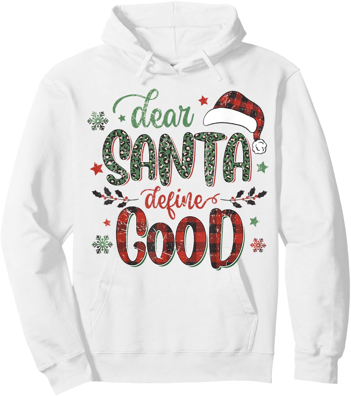 Dear Santa Define Good Funny Christmas Matching Hoodie - Hoodie | White