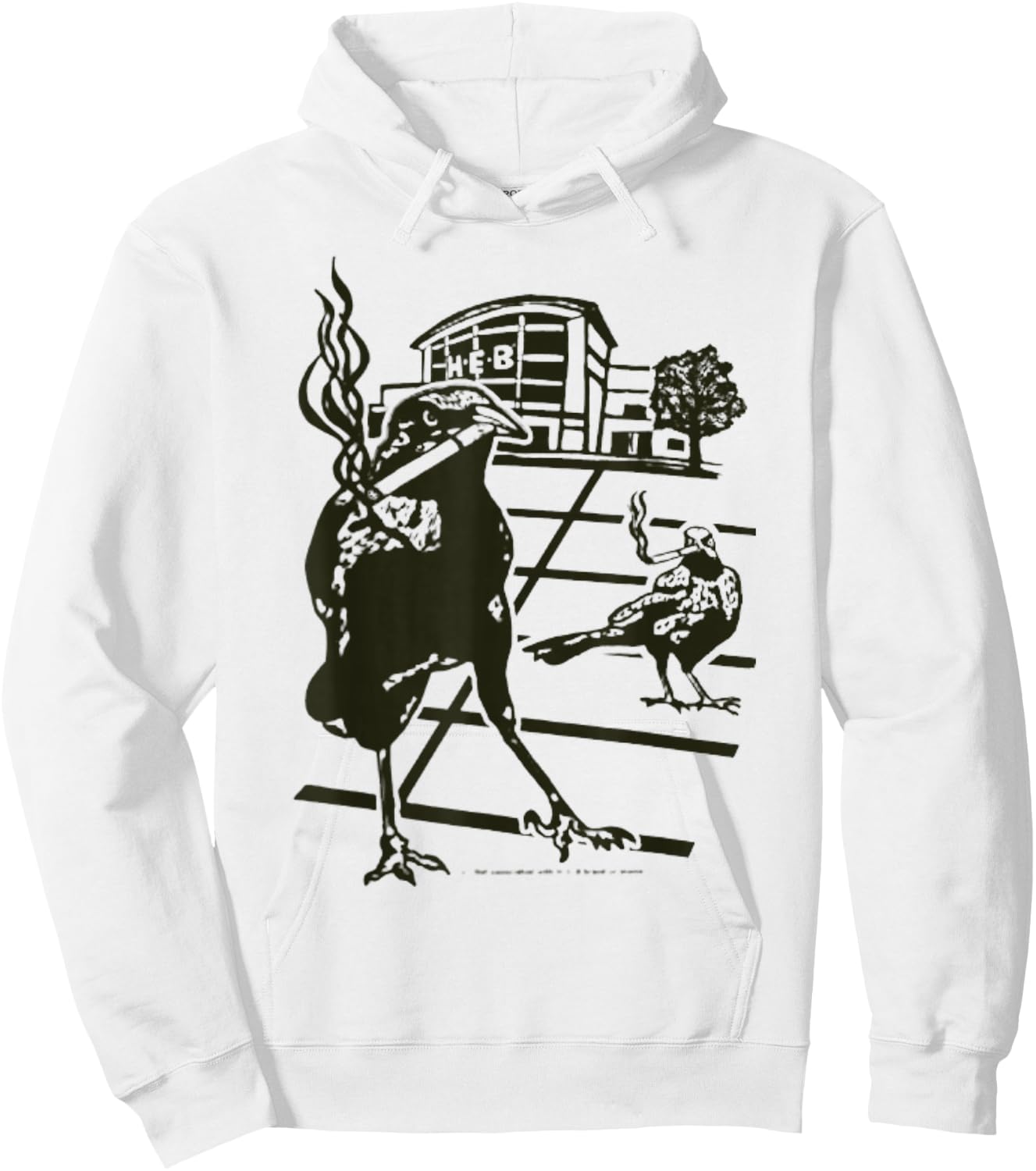 Smoking Grackle Bird Hoodie - Hoodie | White