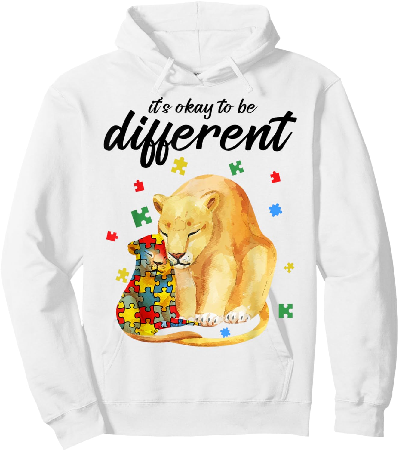 Autism Awareness Shirt Women Ok Be Different Lion Autism Mom Hoodie - Hoodie | White