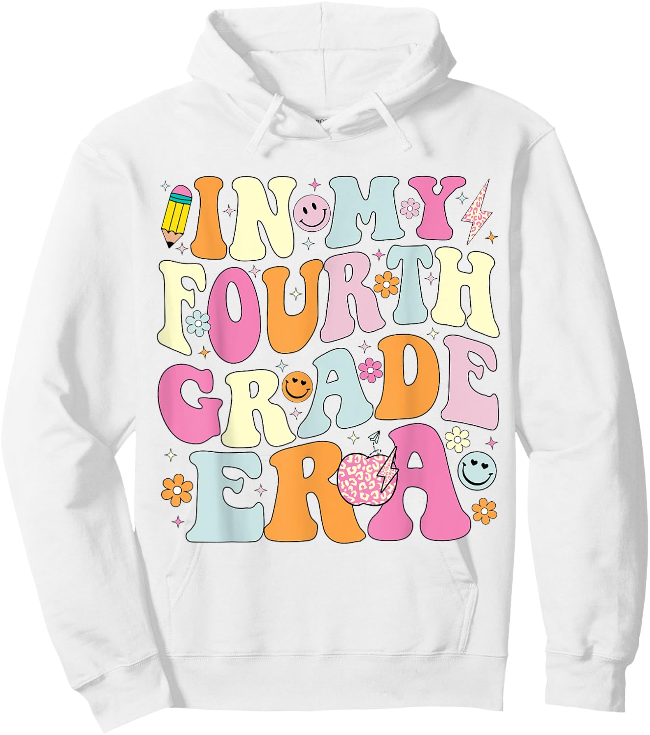 In My Fourth Grade Era 4th Grade Girl Teacher Back to School Hoodie - Hoodie | White
