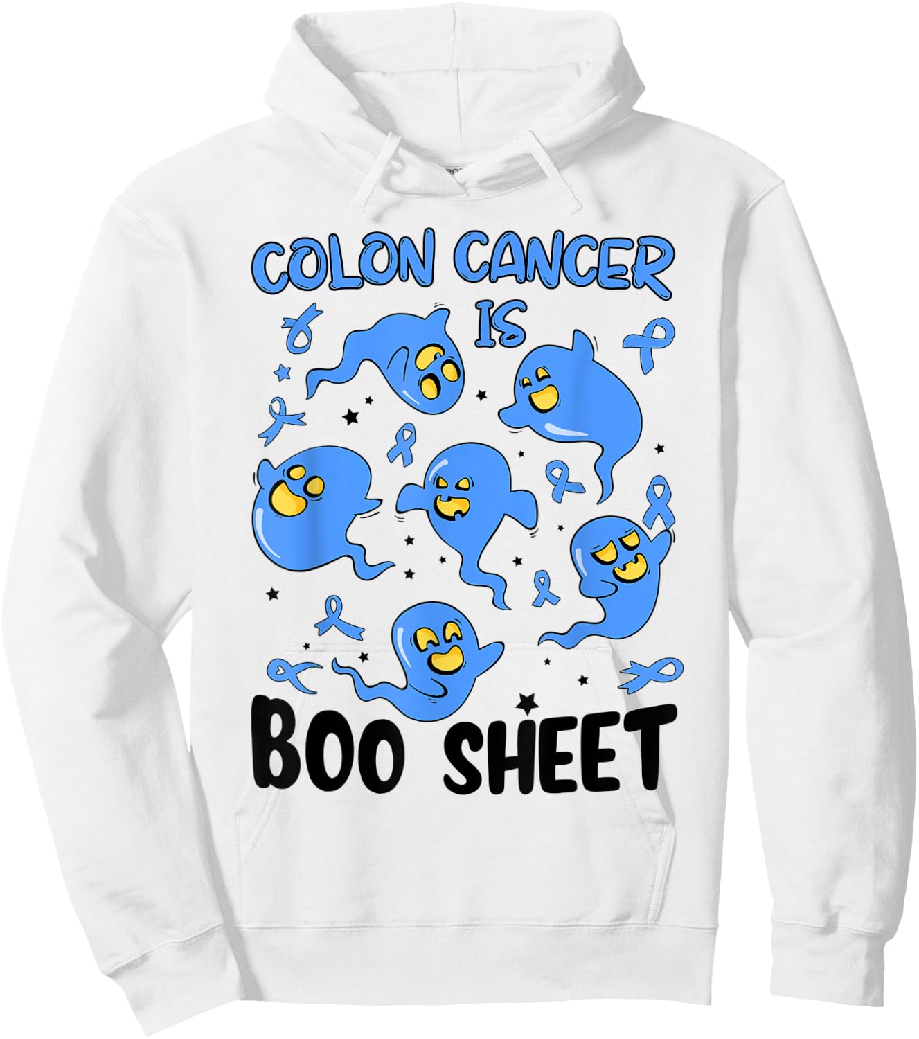 Funny Colon Cancer Is Boo Sheet Ghost Halloween Costume Hoodie - Hoodie | White