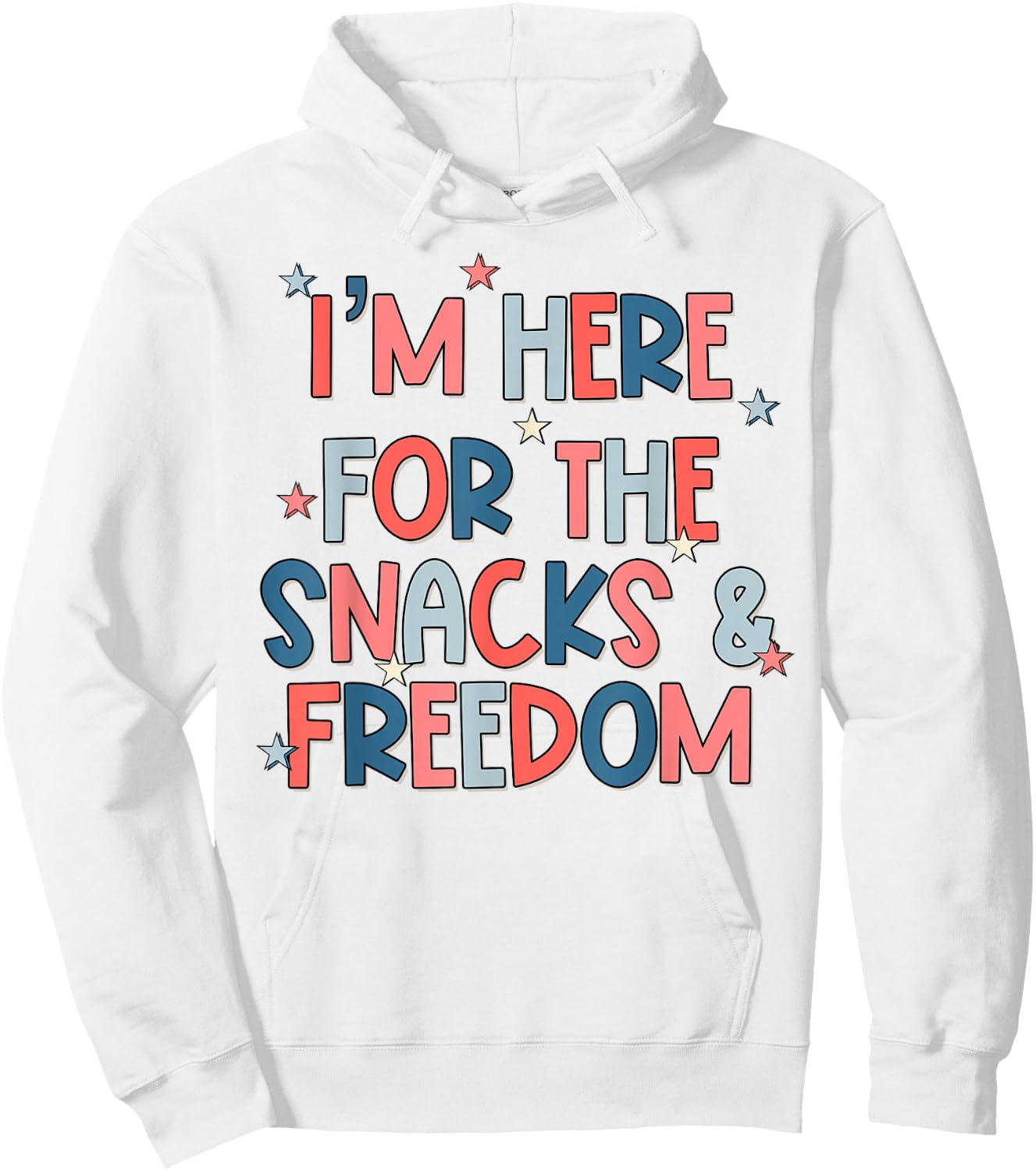 I'm Here For The Snacks And Freedom 4th of July Kid Boy Girl Hoodie - Hoodie | White