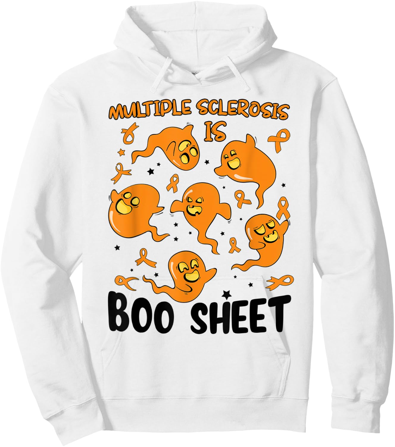 Funny Multiple Sclerosis Is Boo Sheet Ghost Halloween Hoodie - Hoodie | White