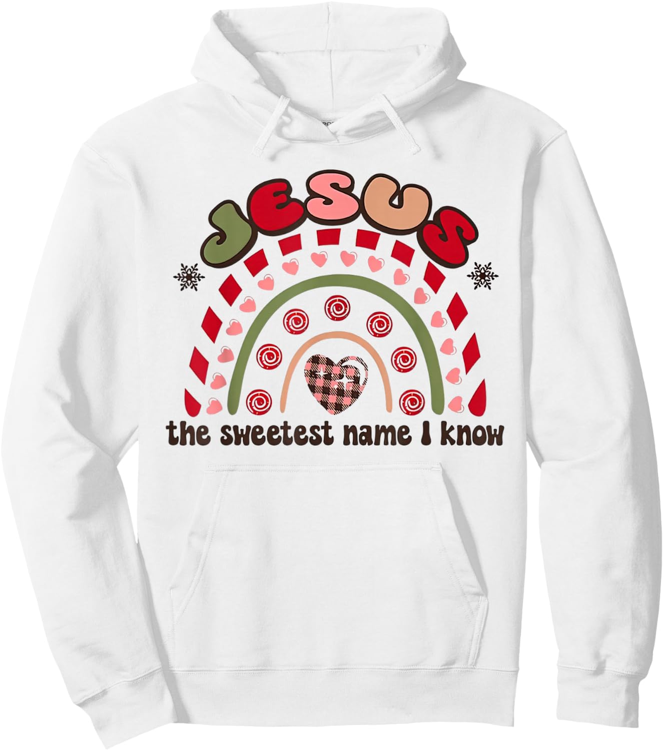 Jesus The Sweetest Name I Know Christian Xmas Retro Holiday Hoodie - Hoodie | White