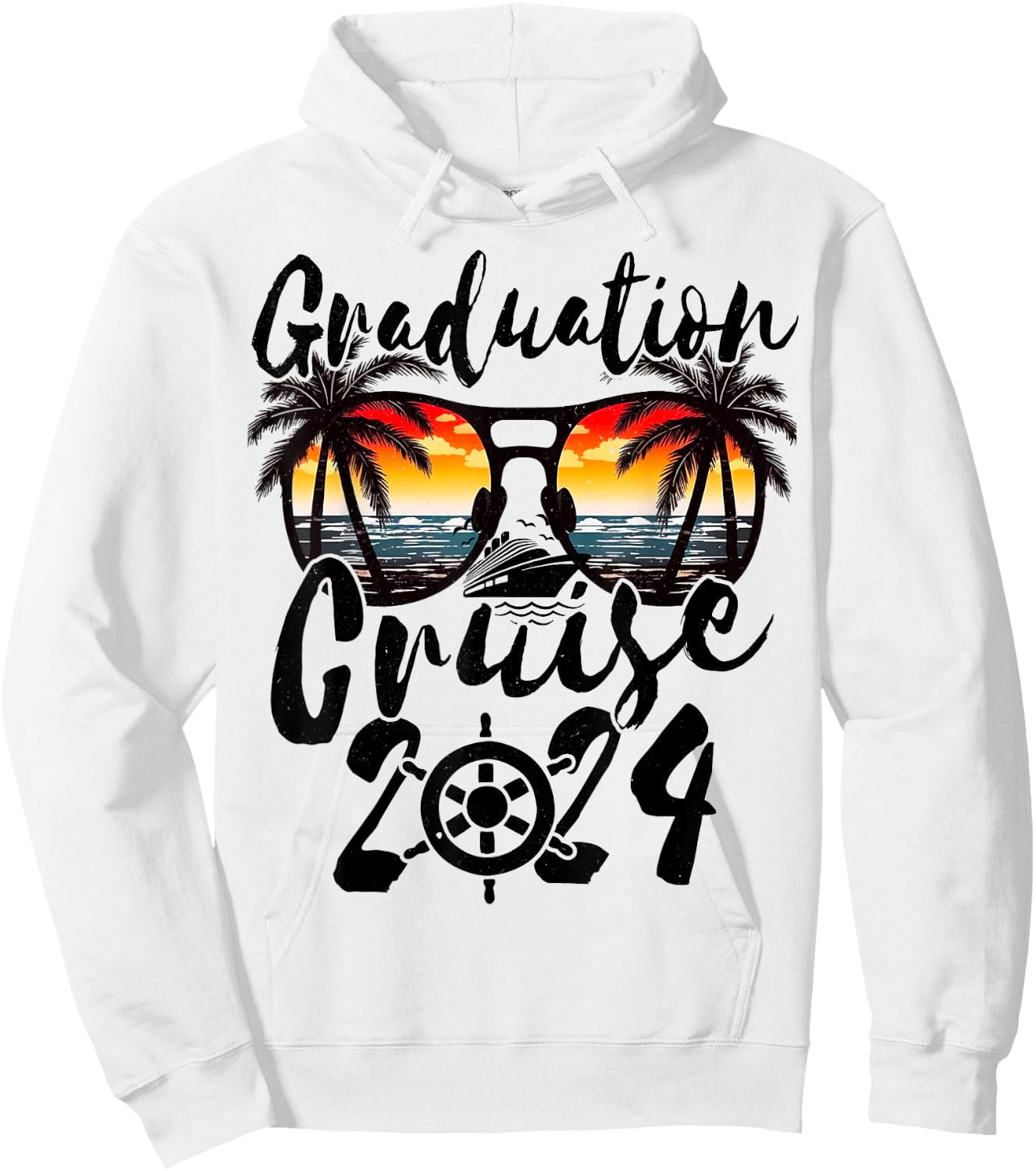 Senior Graduation Trip Cruise 2024 Retro Ship Party Cruise Hoodie - Hoodie | White