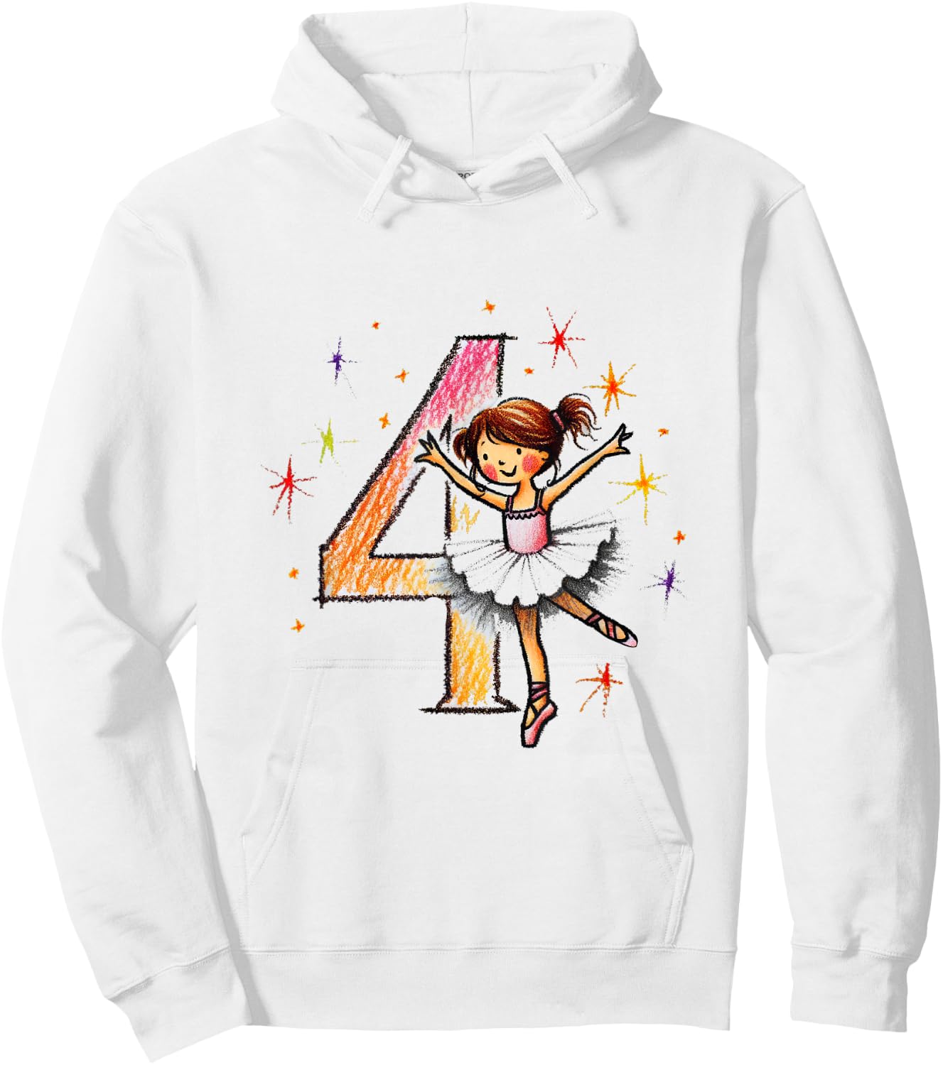 Happy Birthday 4 Year Old Dancer Ballerina Hoodie - Hoodie | White