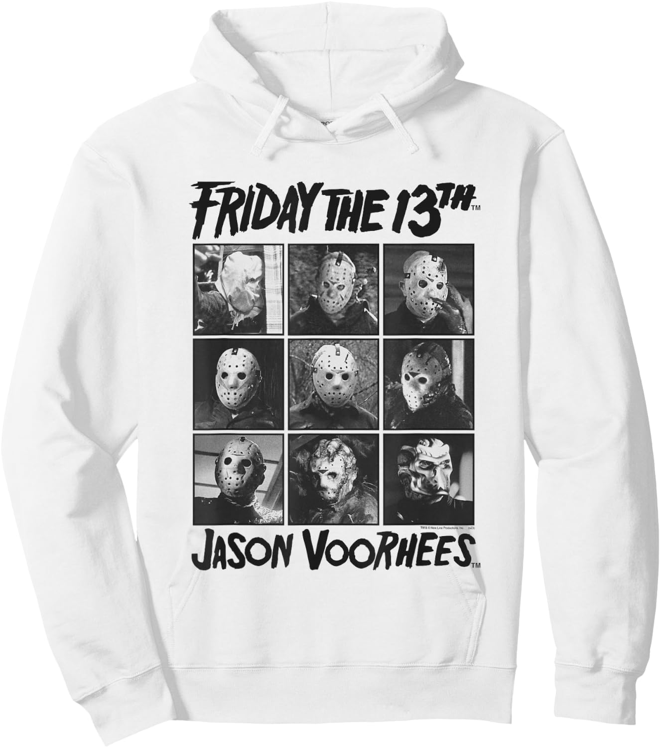 Friday The 13th Jason Black and White Grid Horror Movie Hoodie - Hoodie | White