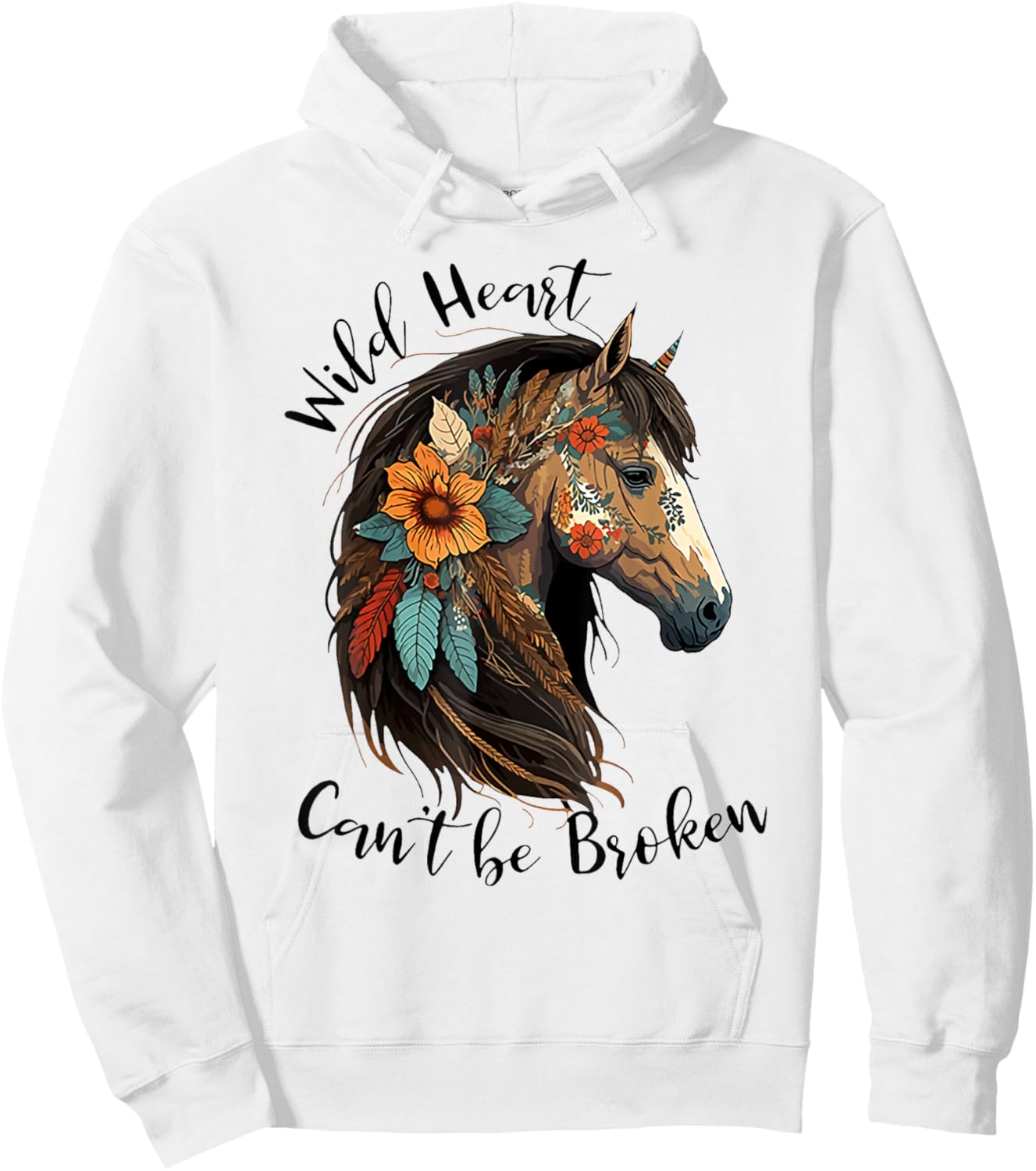 Wild heart can't be broken horse Hoodie - Hoodie | White
