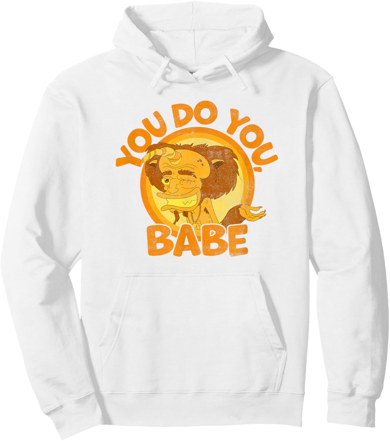 Big Mouth You Do You Babe Hormones Monster Rick Vintage Shot Hoodie - Hoodie | White