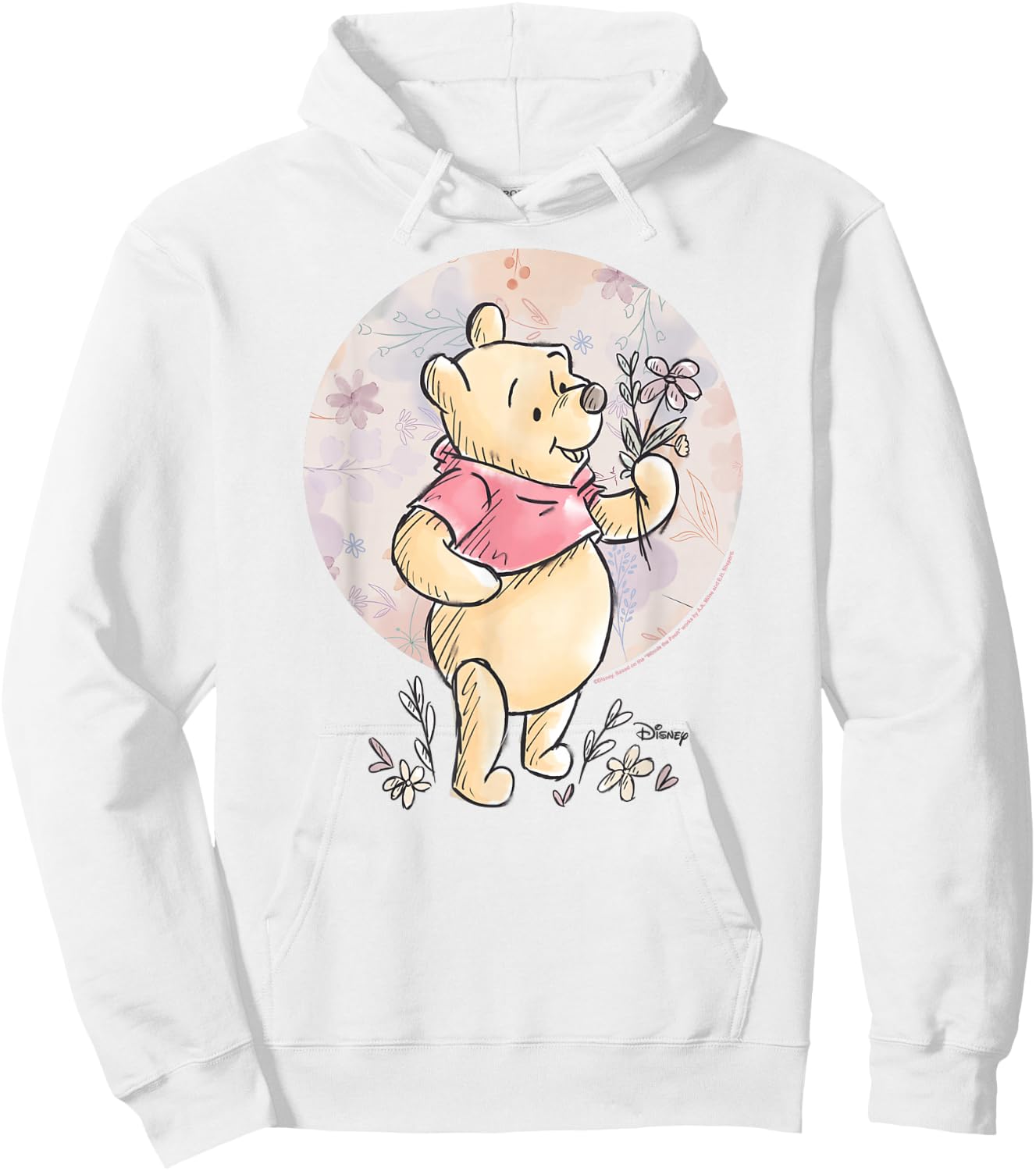 Winnie the Pooh - Floral Circle Pooh Hoodie - Hoodie | White