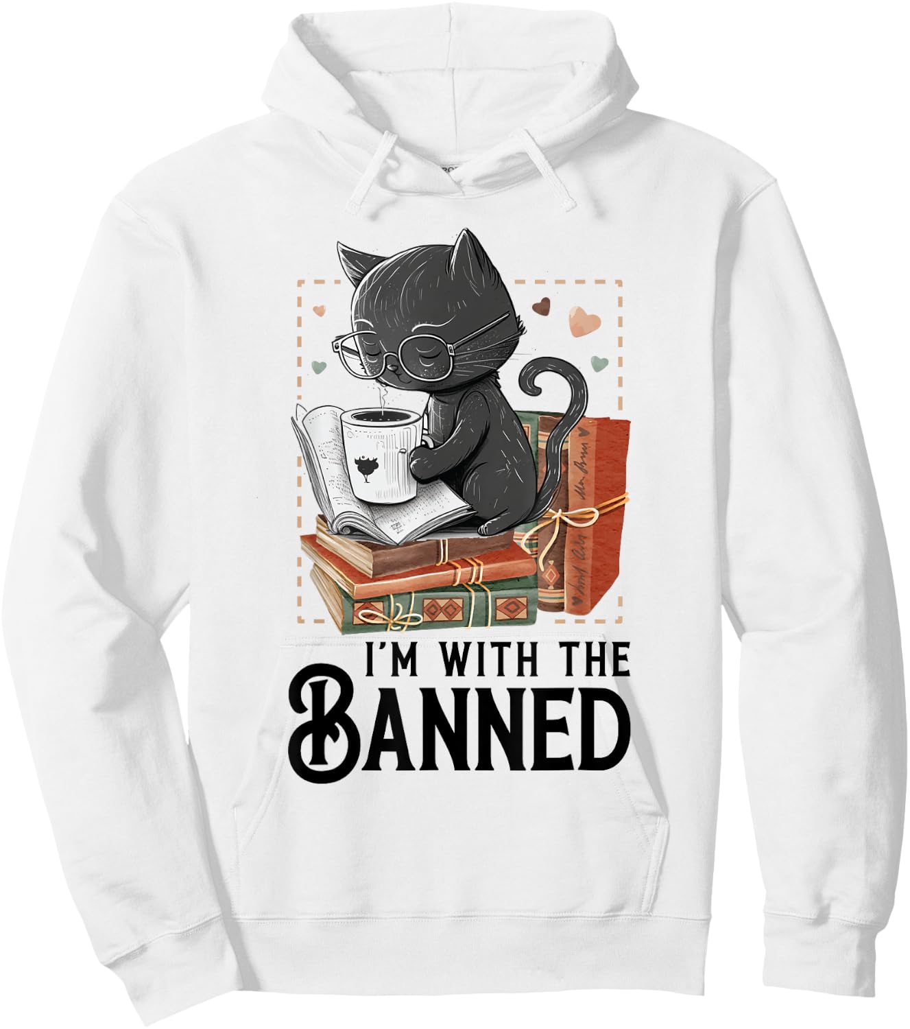 I'm with The Banned Read Banned Books Lover BookWorm Hoodie - Hoodie | White