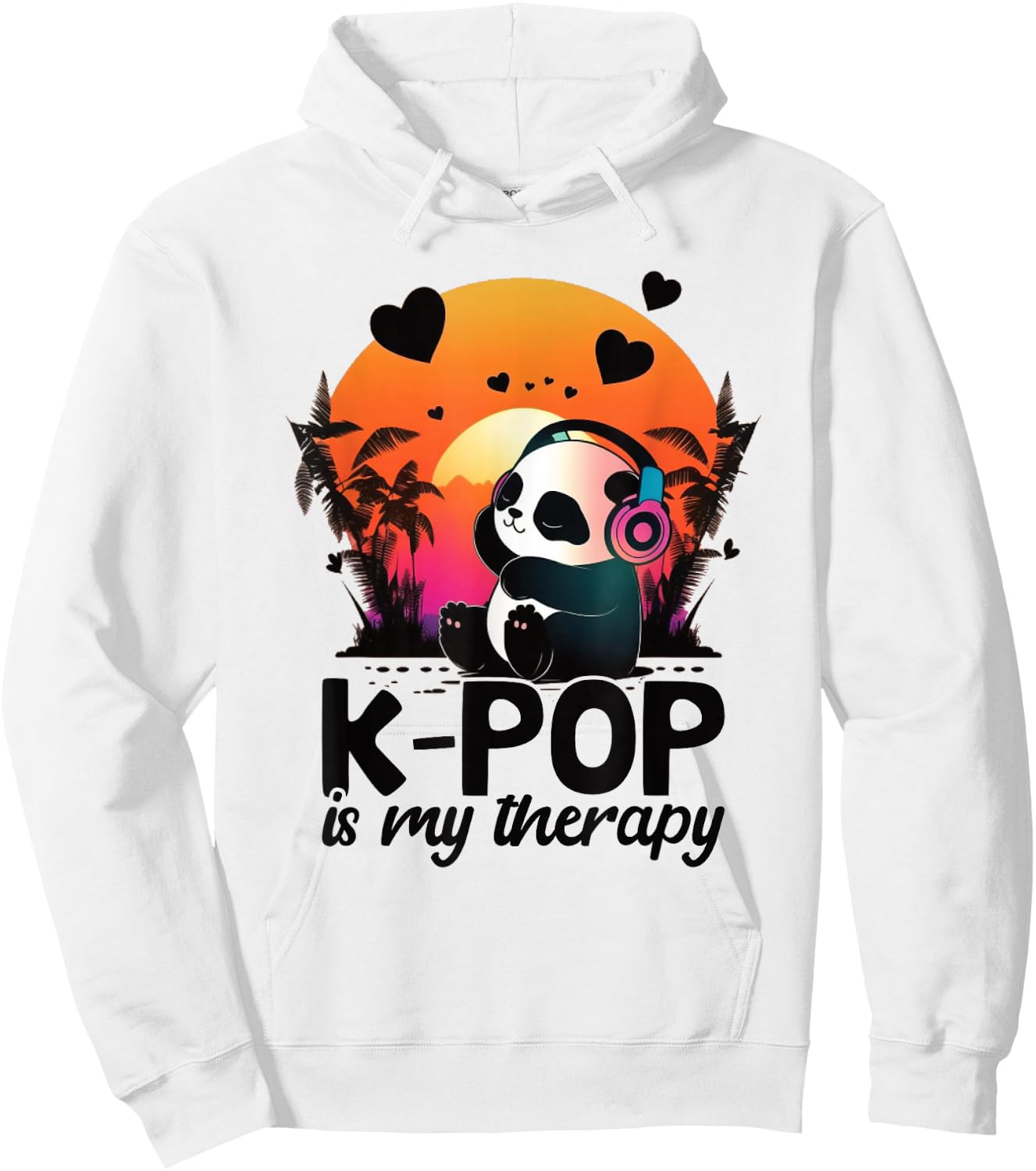 K pop Is My Therapy Kpop Panda Merch K-pop Merchandise Hoodie - Hoodie | White