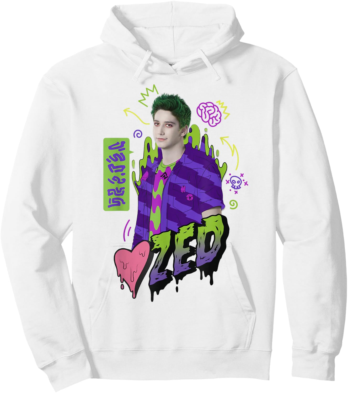 Disney Zombies Zed Heart Drippy Poster Hoodie - Hoodie | White