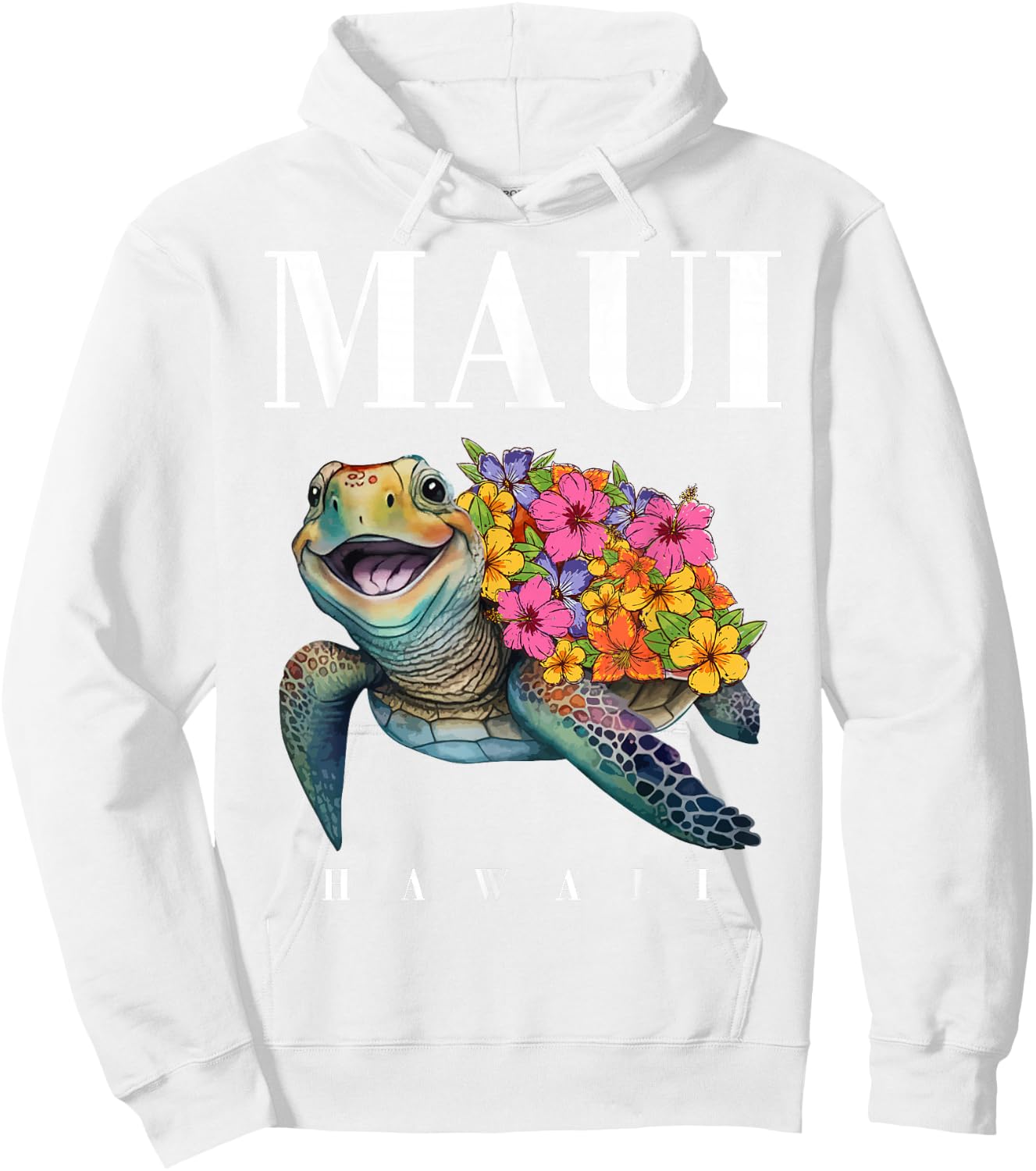 Hawaiian-Shirt Maui Kids Girl Women Turtle Hibiscus Hawaii Hoodie - Hoodie | White