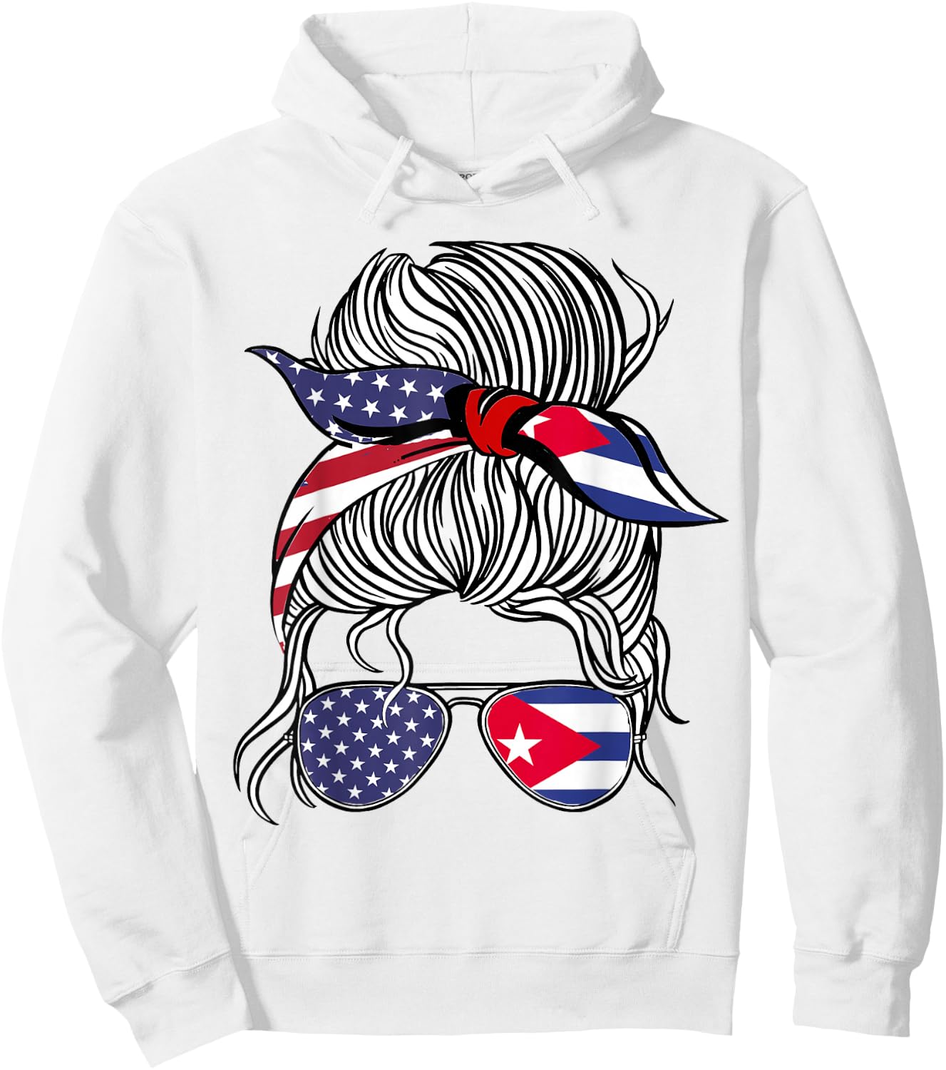 American Cuban Patriot Flag Women Girl Cuba Grown Hoodie - Hoodie | White