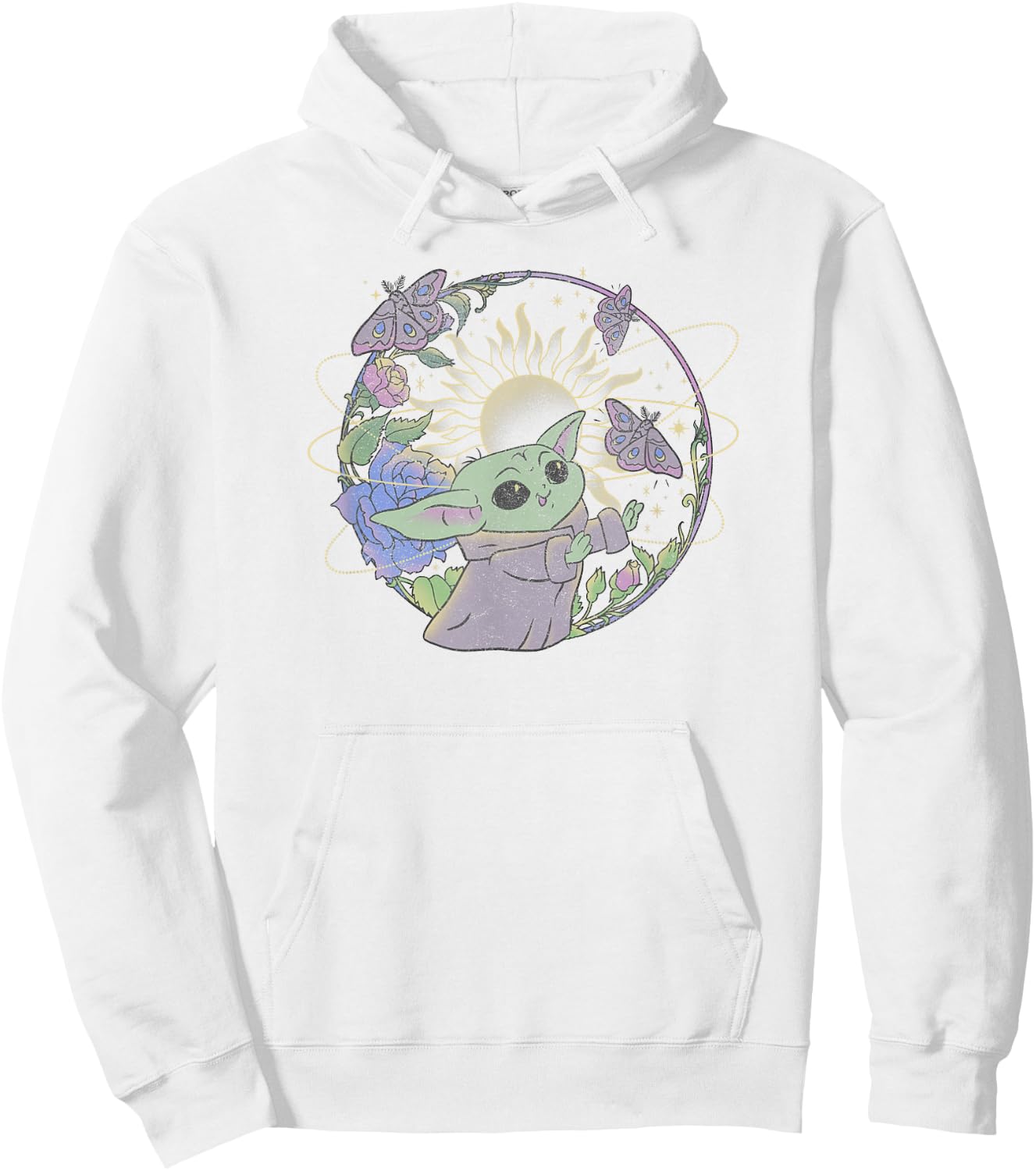 Star Wars: The Mandalorian Grogu The Way Butterfly Circle Hoodie - Hoodie | White