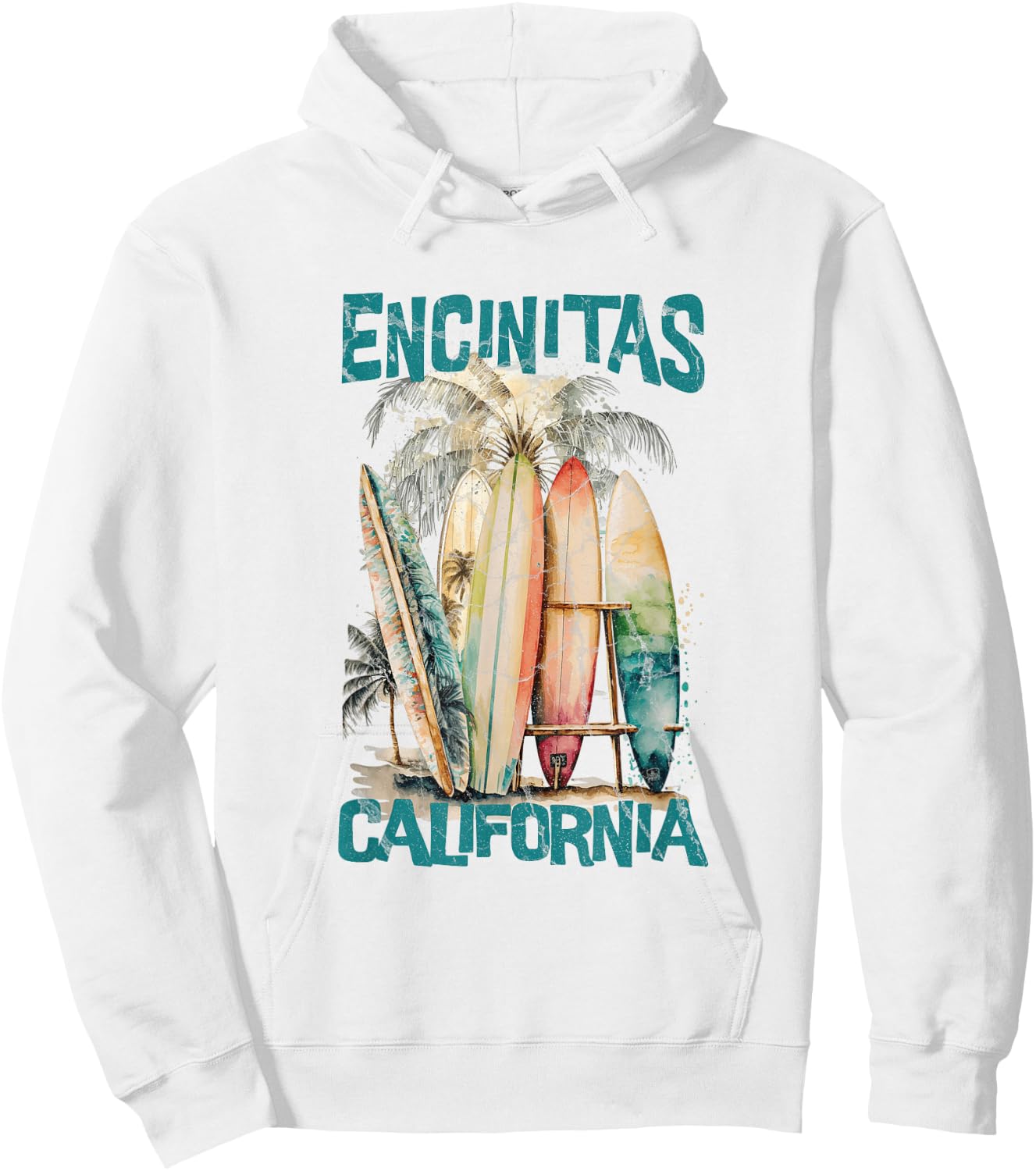 Encinitas California Hoodie - Hoodie | White